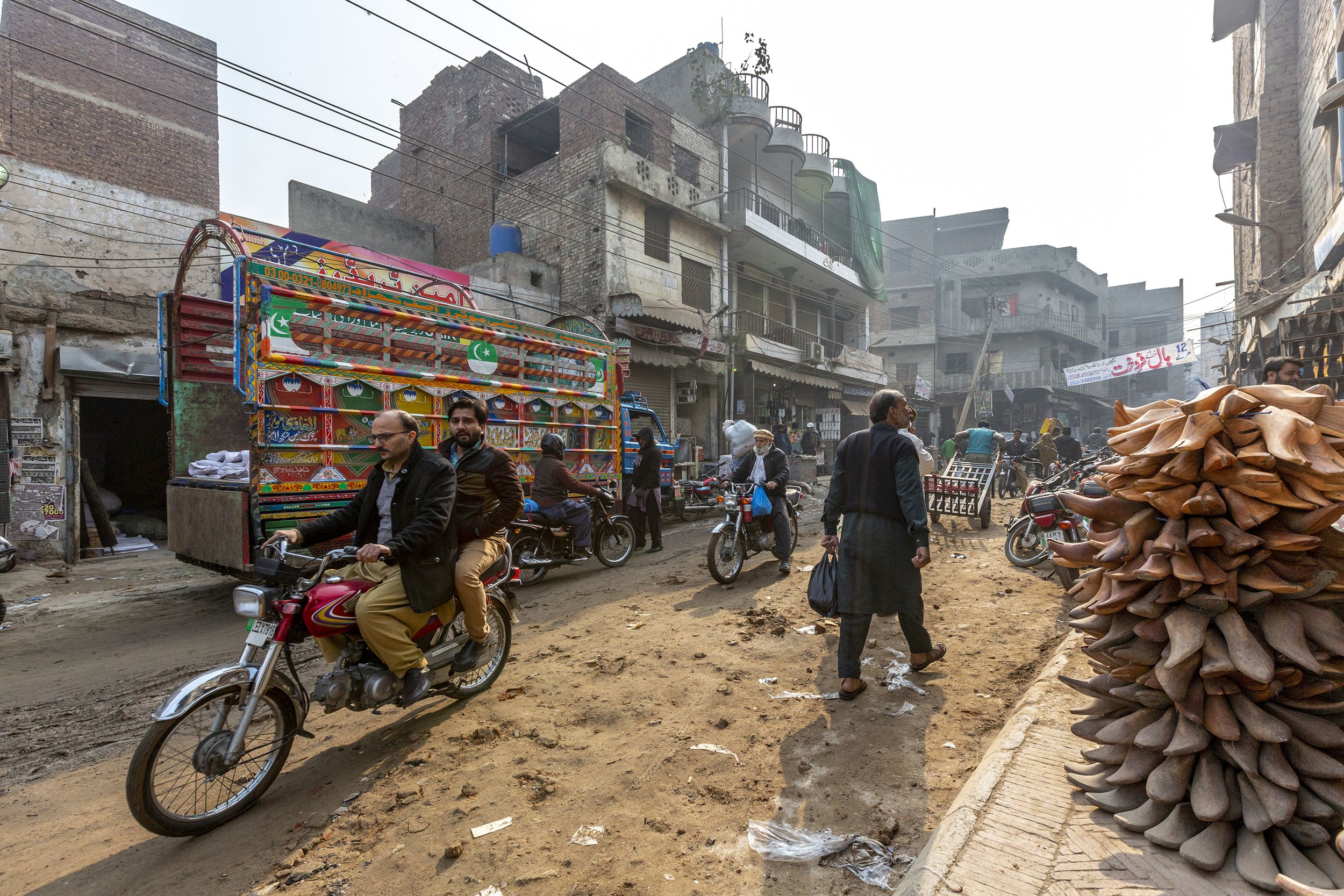 Shoe Market in the Walled City of Lahore Pakistan