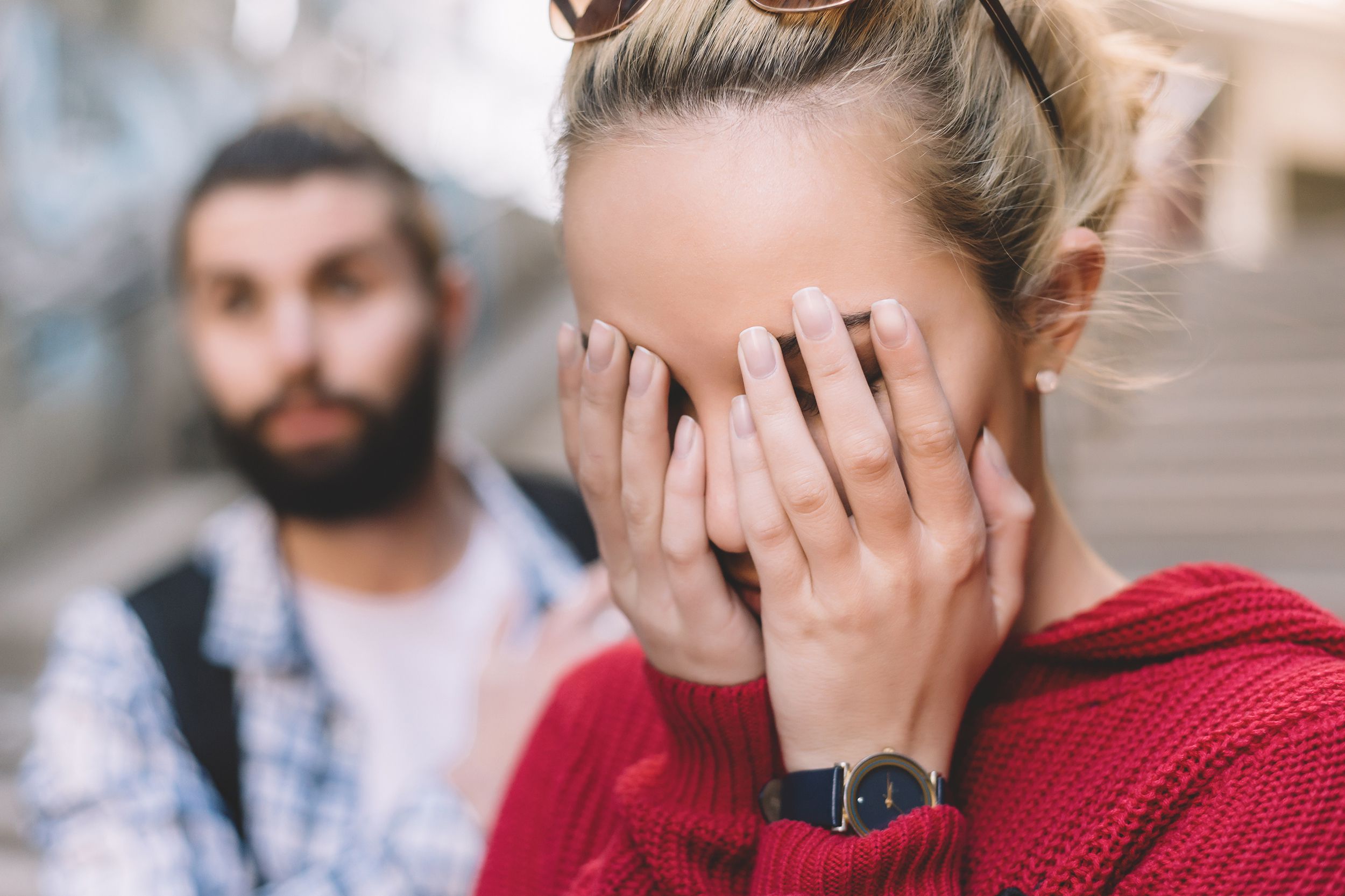 couple or marriage angry and sad after argument