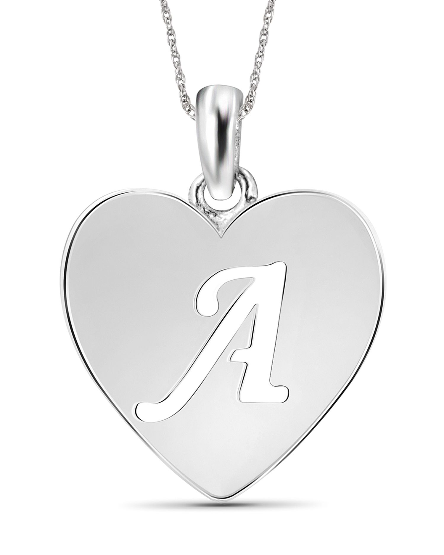 Jewelers Club Initial Cutout Heart Pendant
