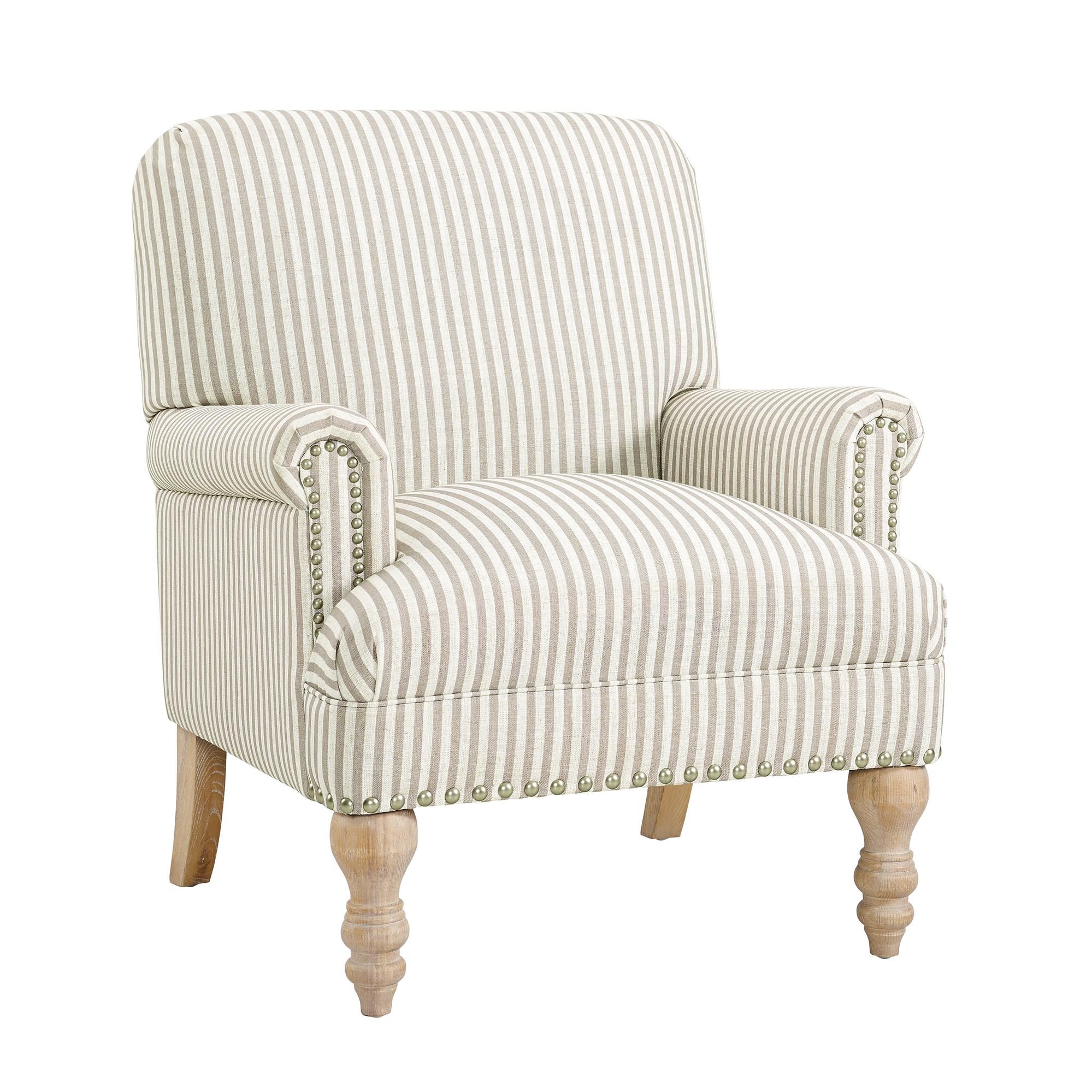 Dorel Living Jaya Beige Stripe Accent Chair Winner
