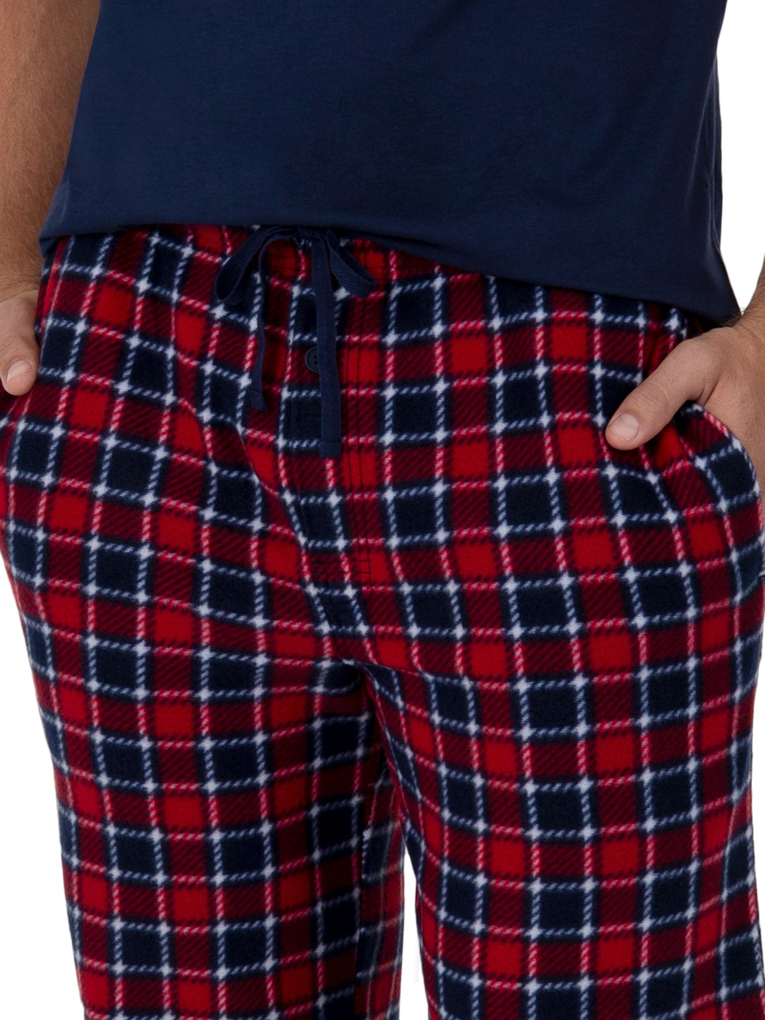 Fruit of the Loom Men's Fleece Sleep Pant and Knit Top Sleep Set Winner