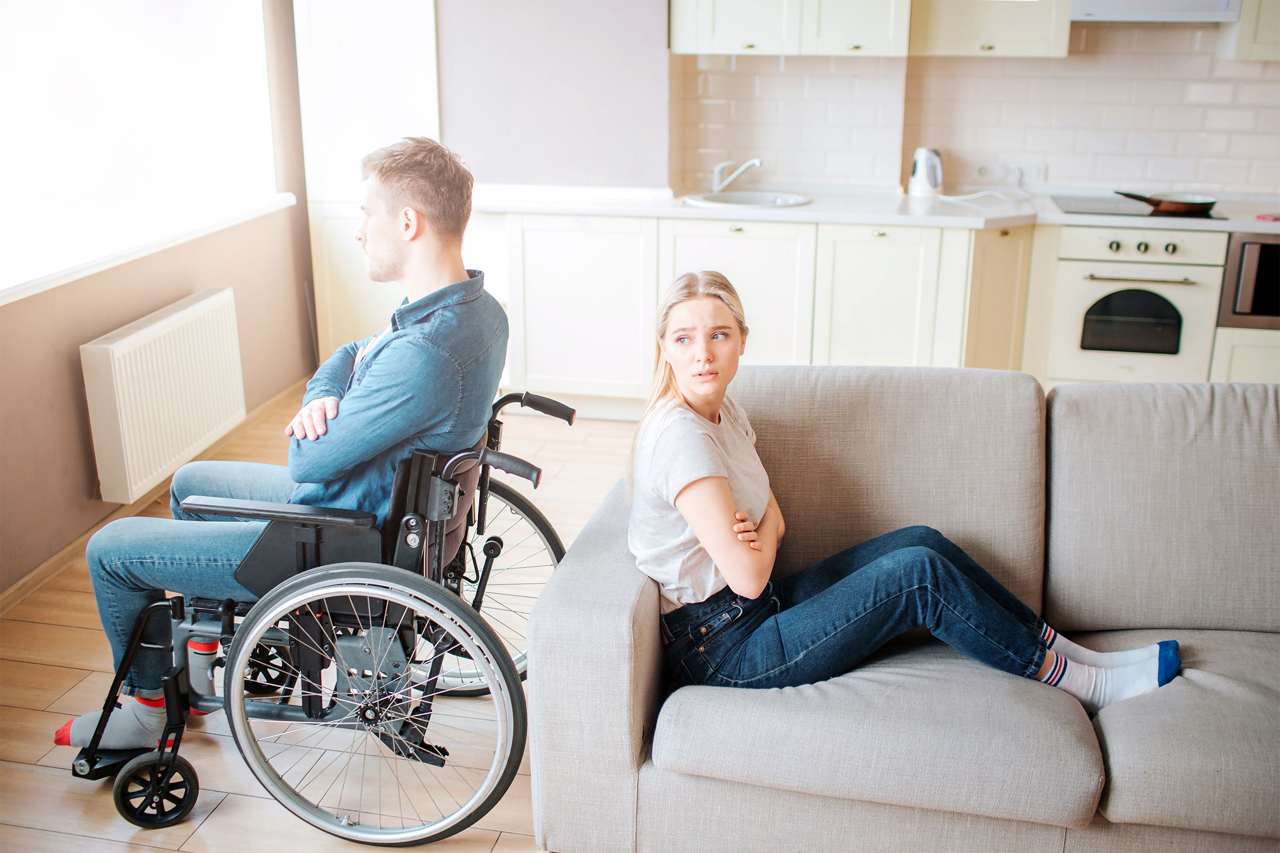 Couple not speaking to each other