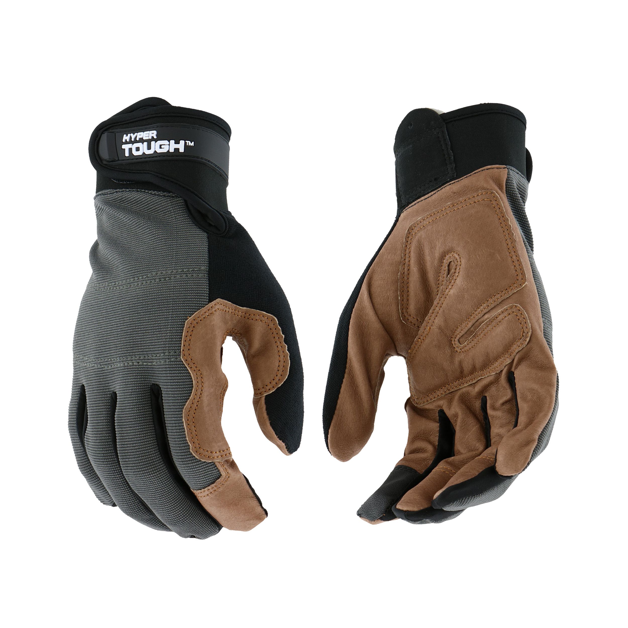 Hyper Tough Pig Grain Leather Palm Performance Gloves