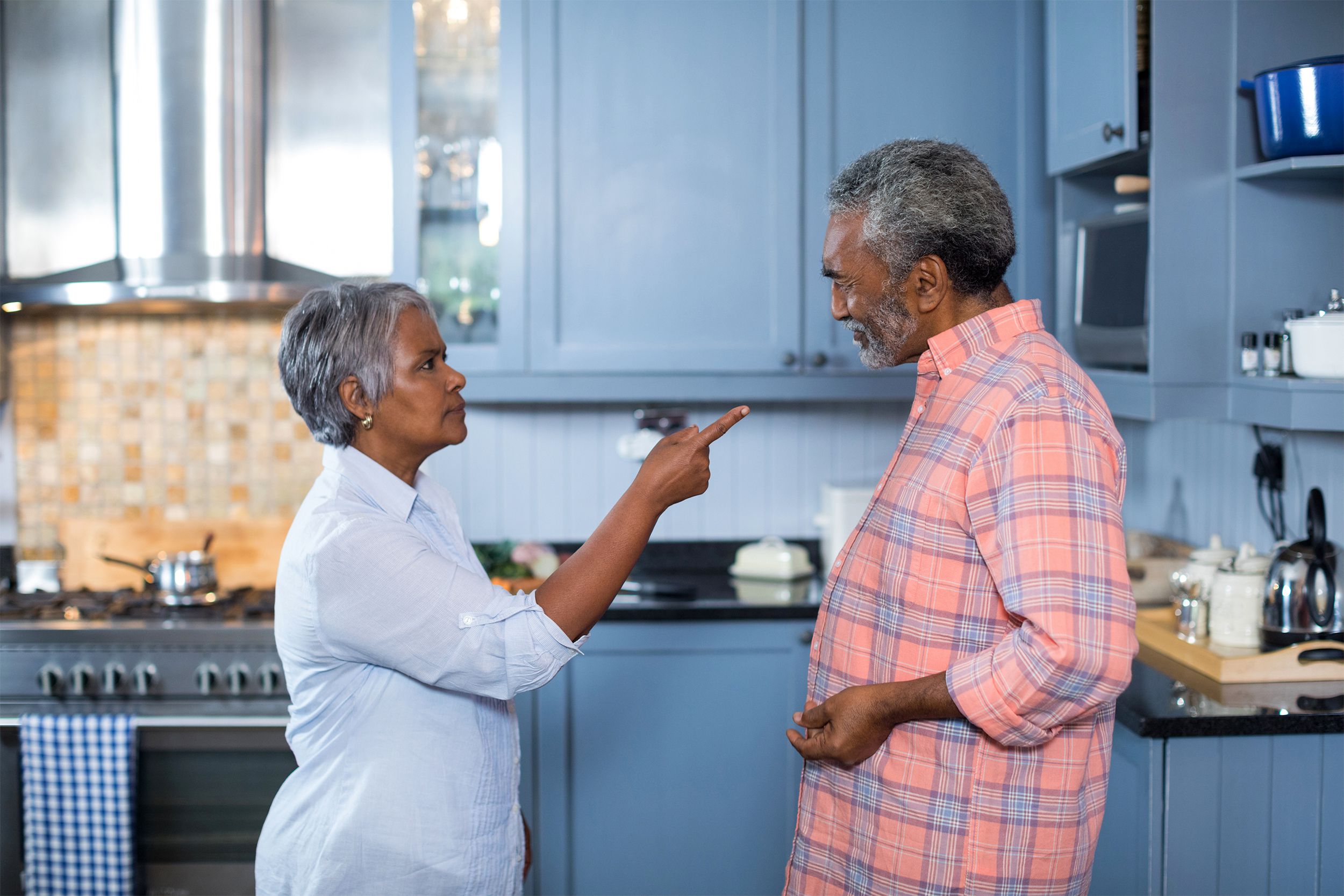 Senior couple having an argument