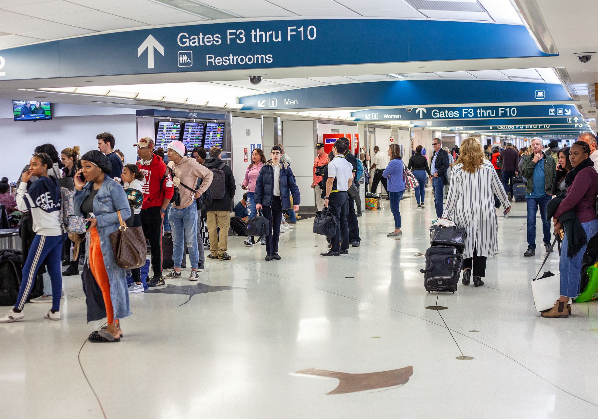 Travellers in Ft Lauderdale-Hollywood Airport in Ft Lauderdale Florida USA