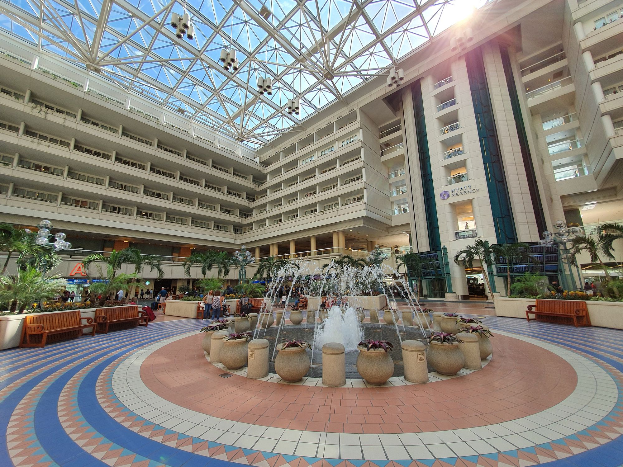 July 2019. Passengers inside Orlando International Airport in Florida, United States