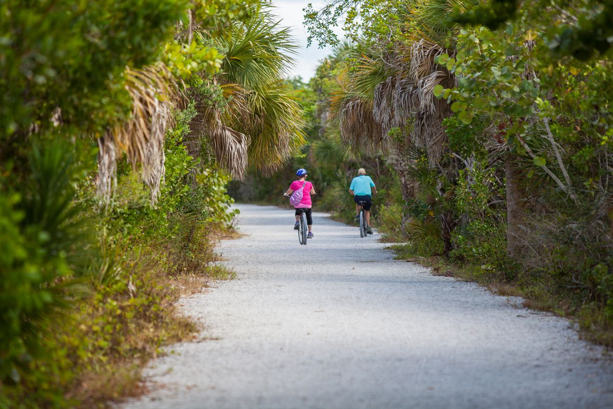 People biking on Sanibel Island