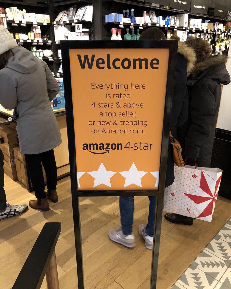 Amazon 4-star Welcome sign
