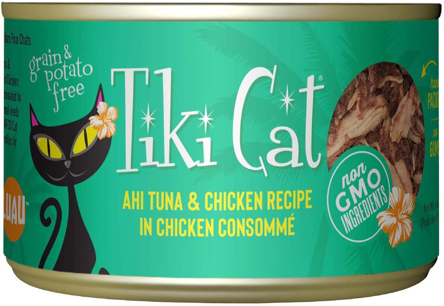Tiki Cat Aloha Friends, Wet Food Ahi Tuna & Chicken Recipe in Chicken Consomme