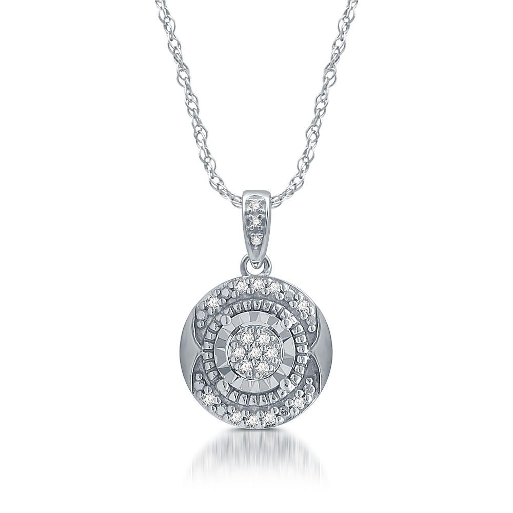 1/10 Carat Weight Sterling Silver Diamond Pendant
