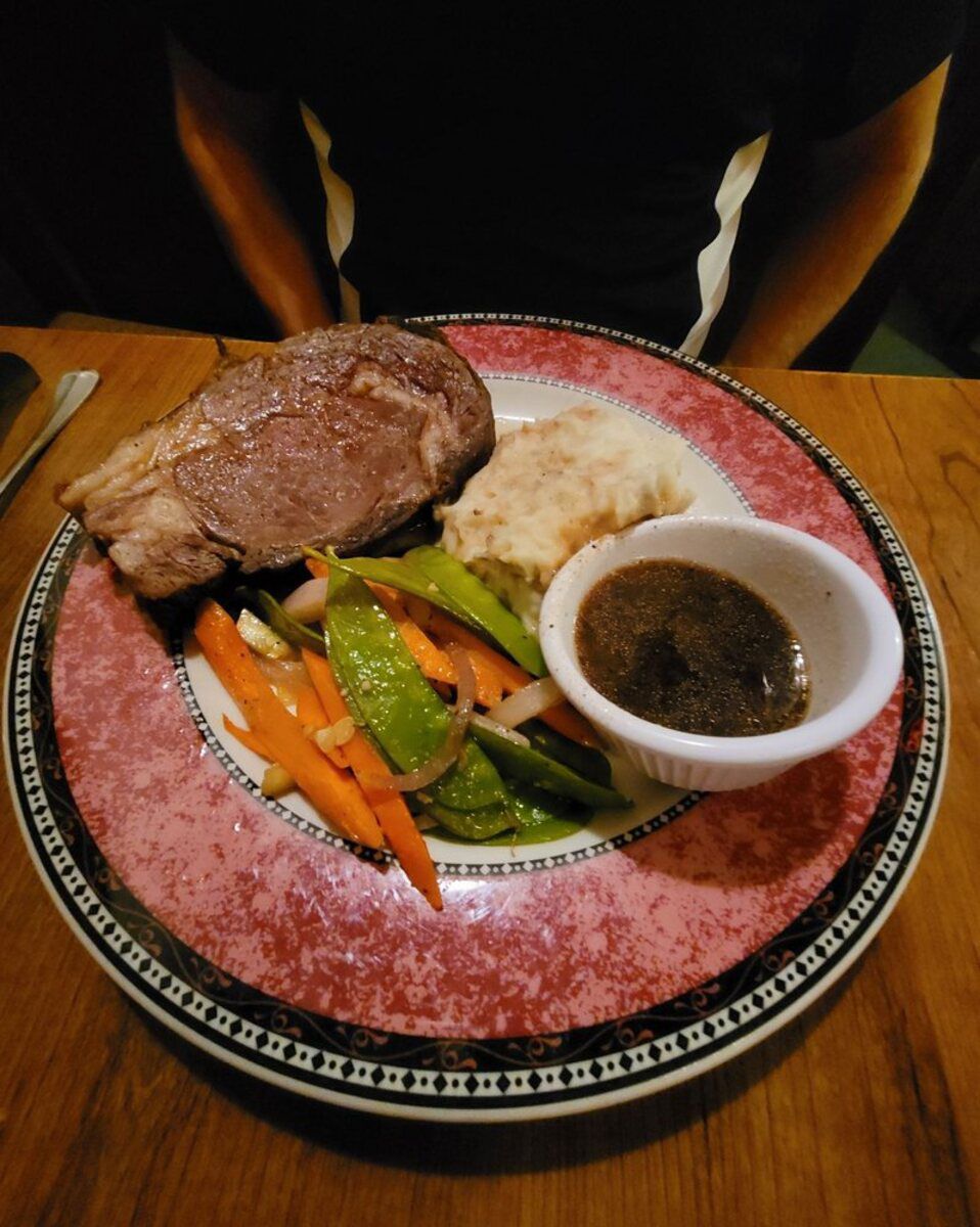 prime rib at Freemason Abbey, Norfolk, Virginia