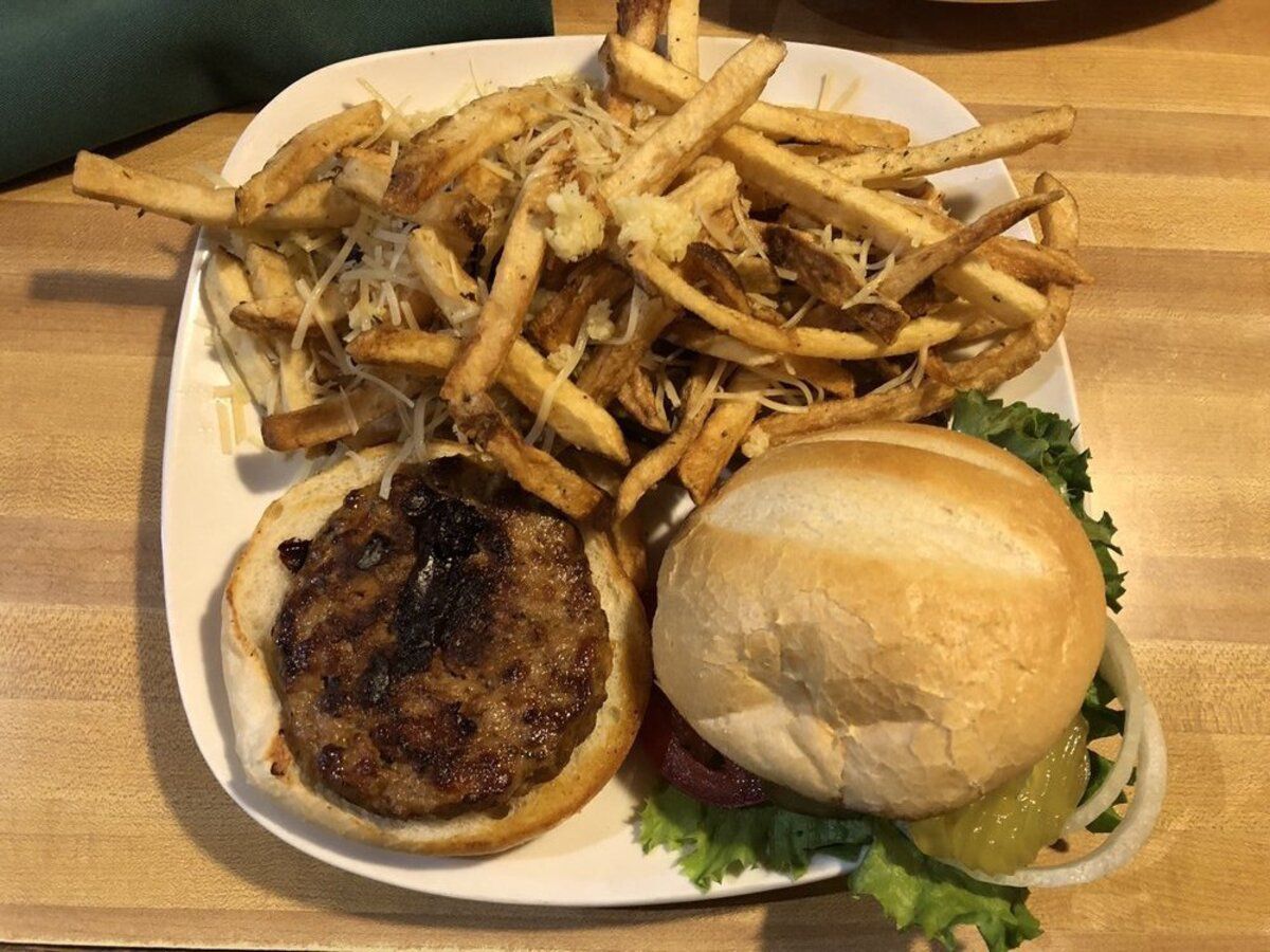 roadkill burger at GW Hunters, Post Falls, Idaho
