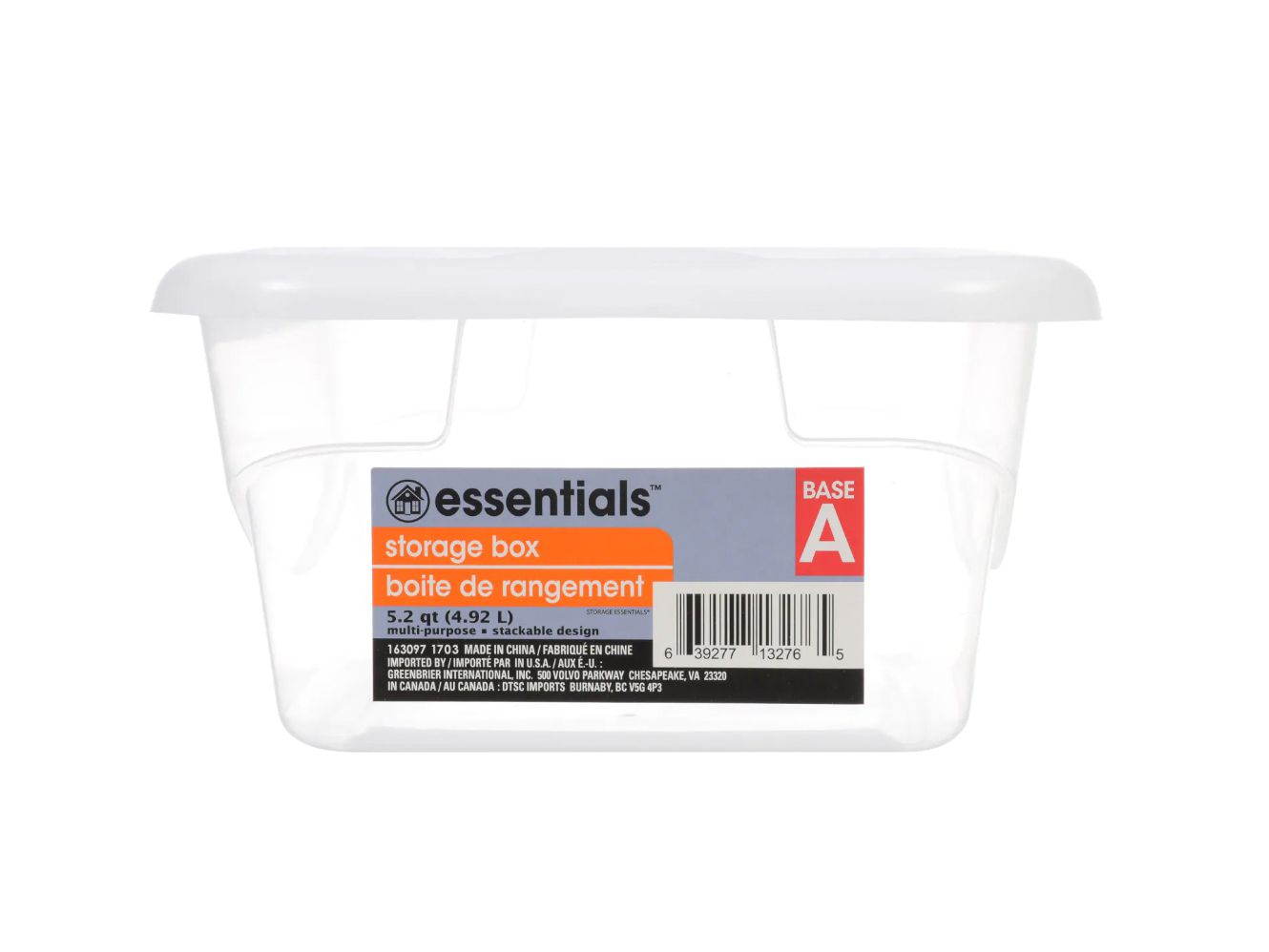 Essentials Plastic Storage Boxes