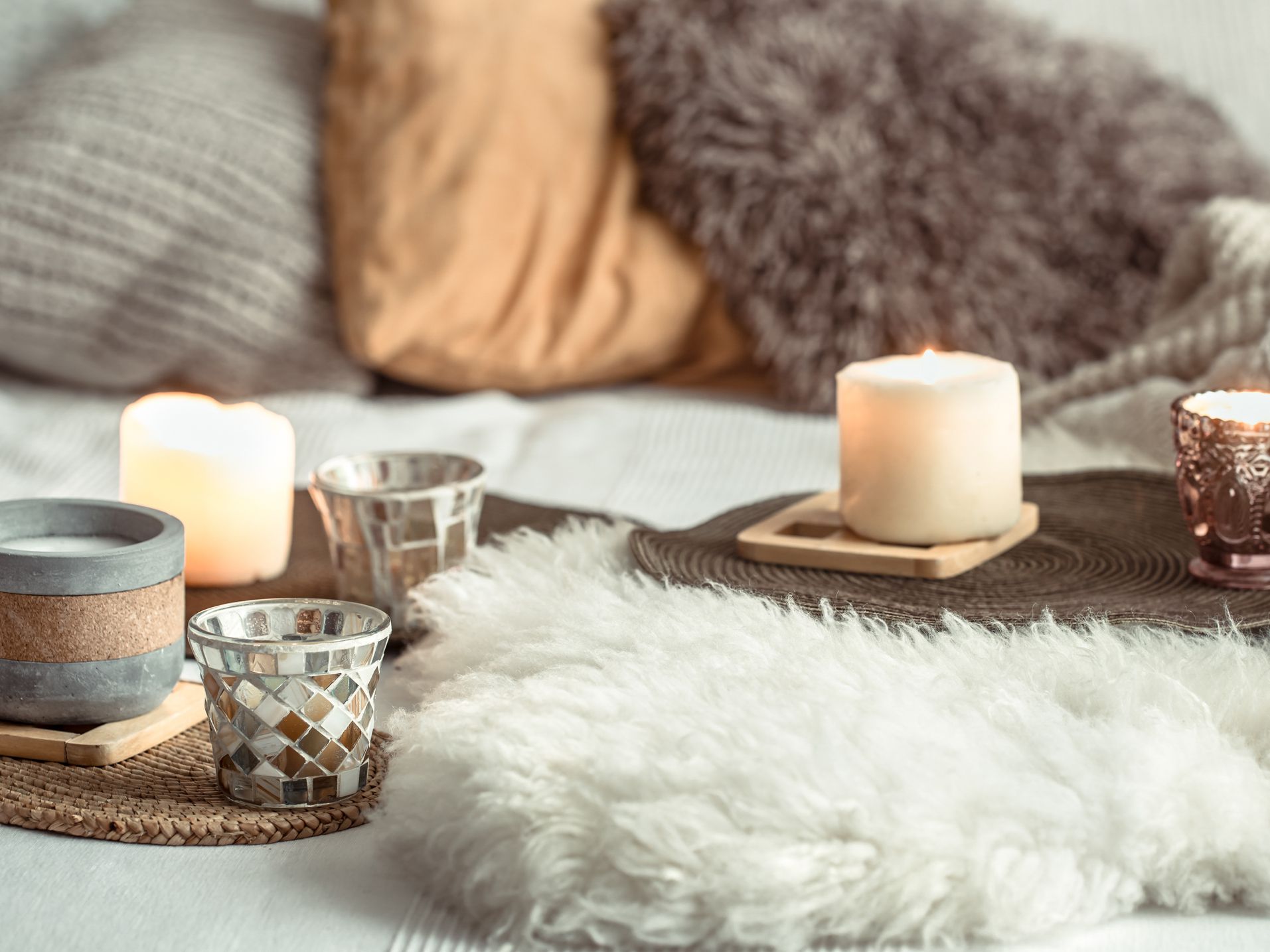 Autumn still Life home decor in a cozy house. Autumn weekend concept. Fall home decoration.