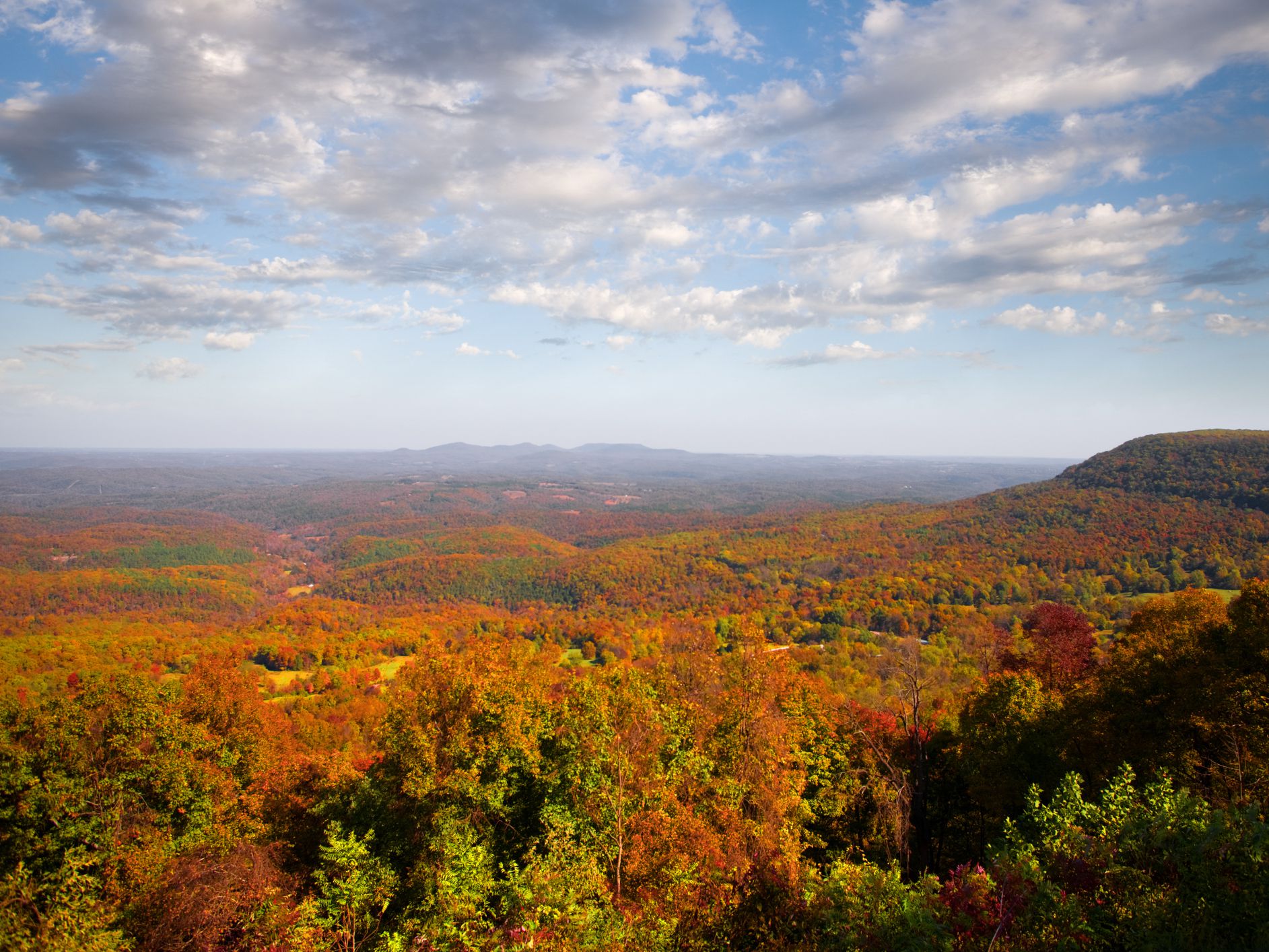 Fall colors in the Ozark Mountains.