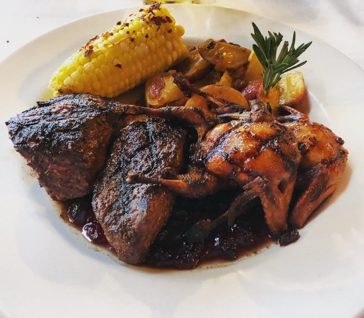 mixed game plate at The Fort, Morrison, Colorado