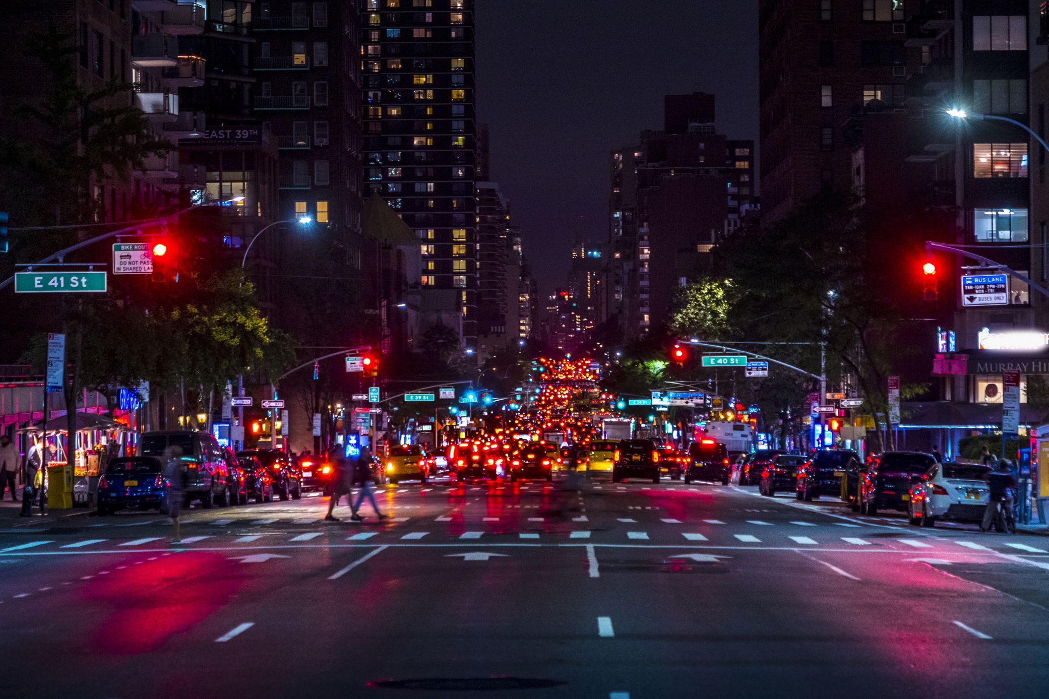 New York, 5th Avenue traffic in the evening, shot around 41 street