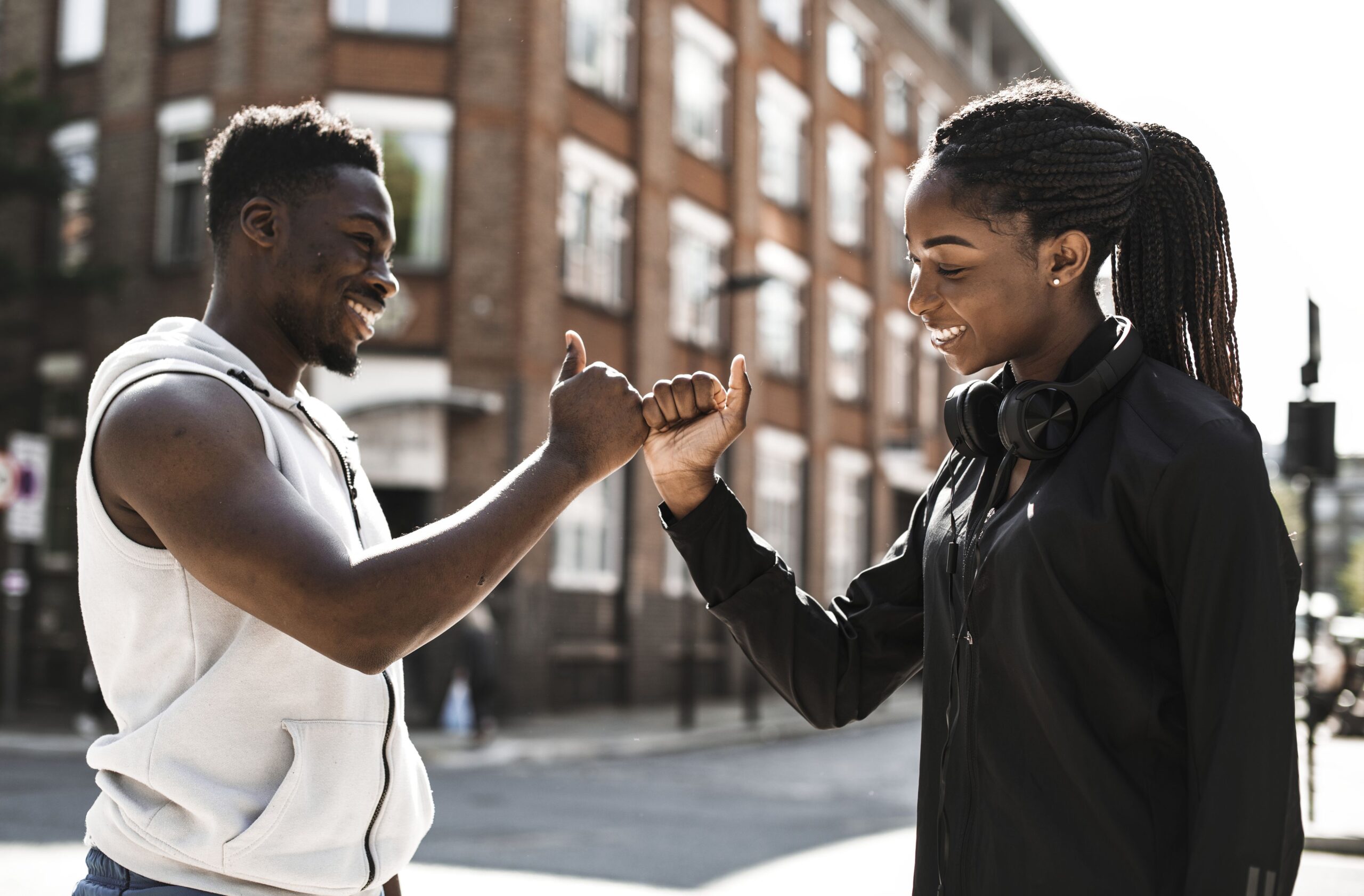 friends doing a handshake