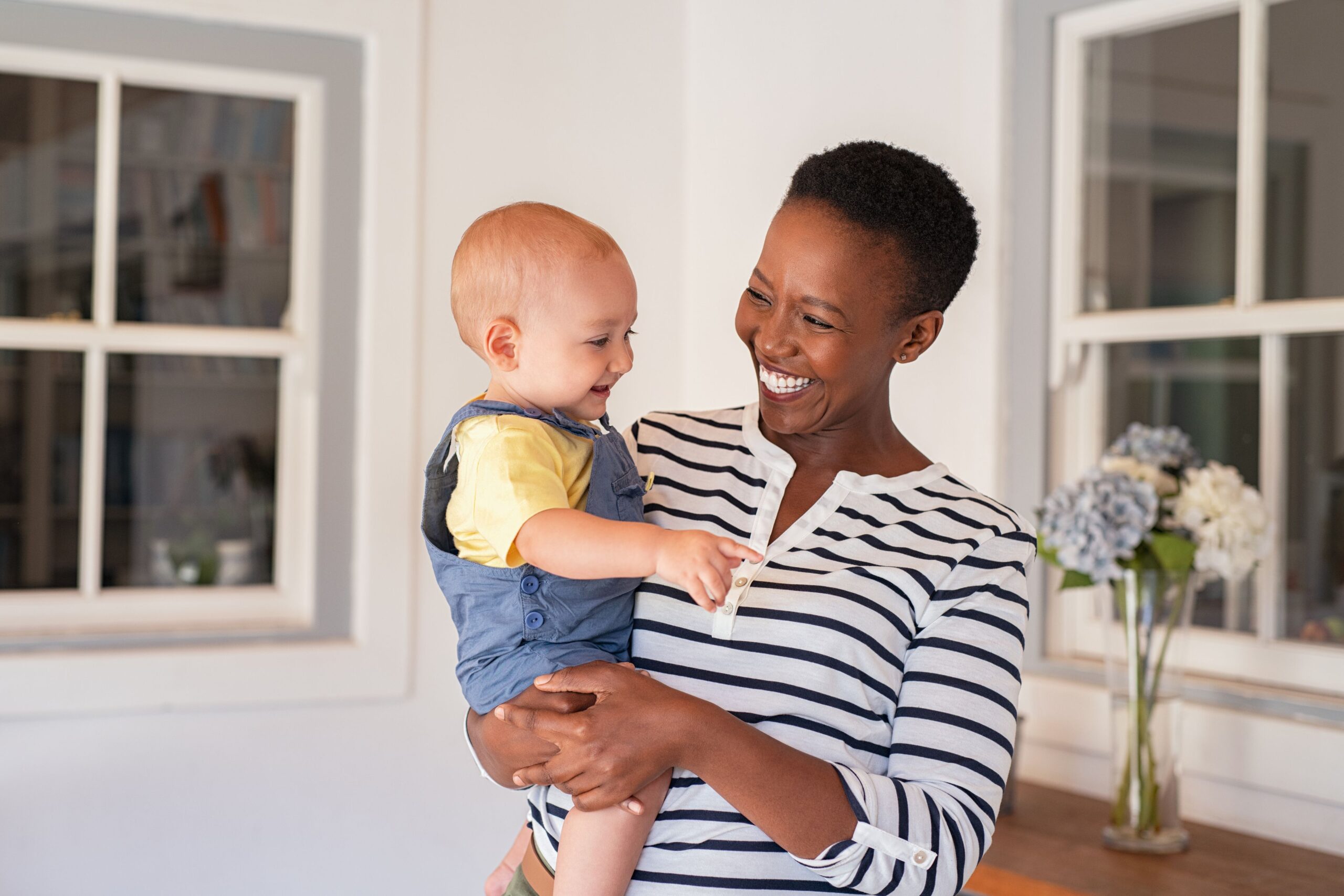 woman holding a baby