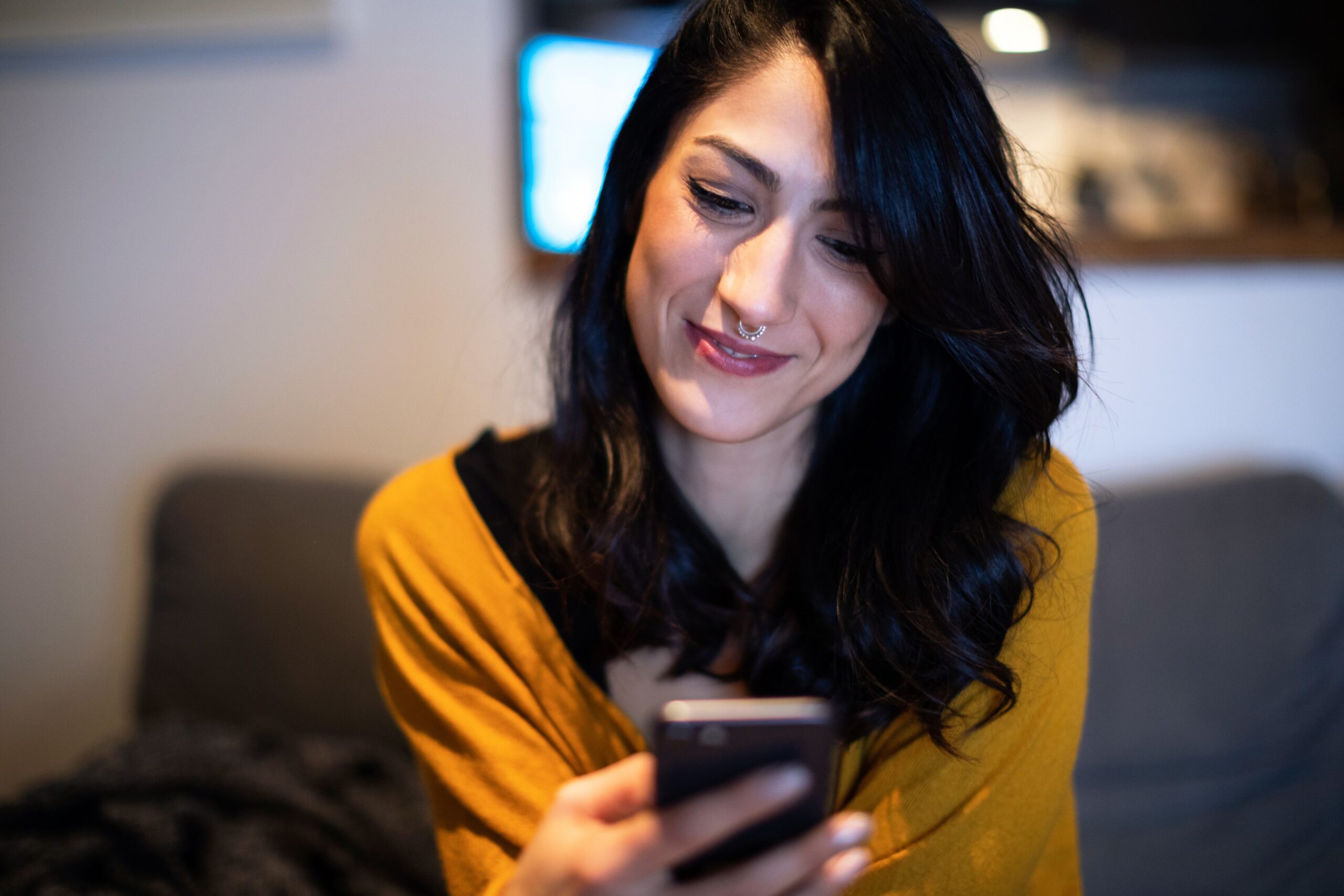 woman using smartphone