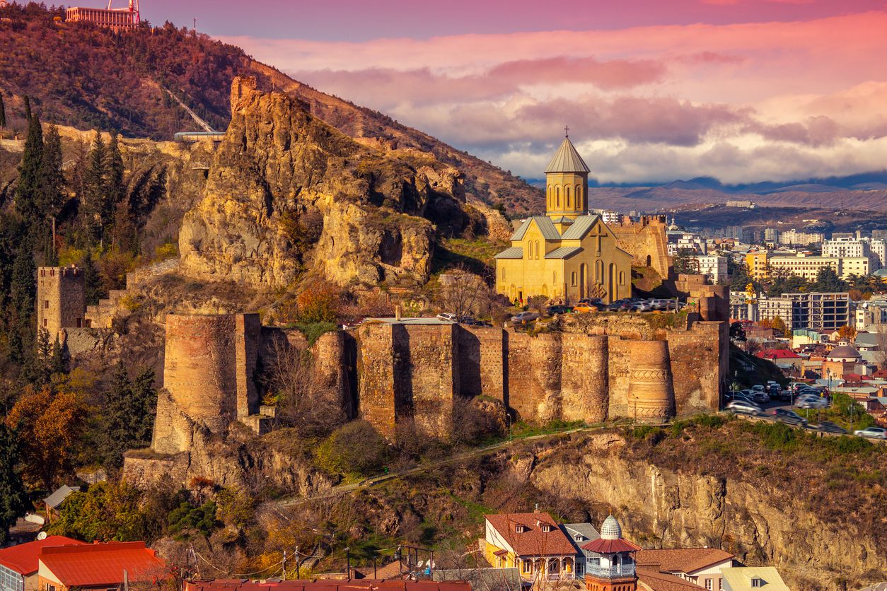 Tbilisi at sunset, Georgia country