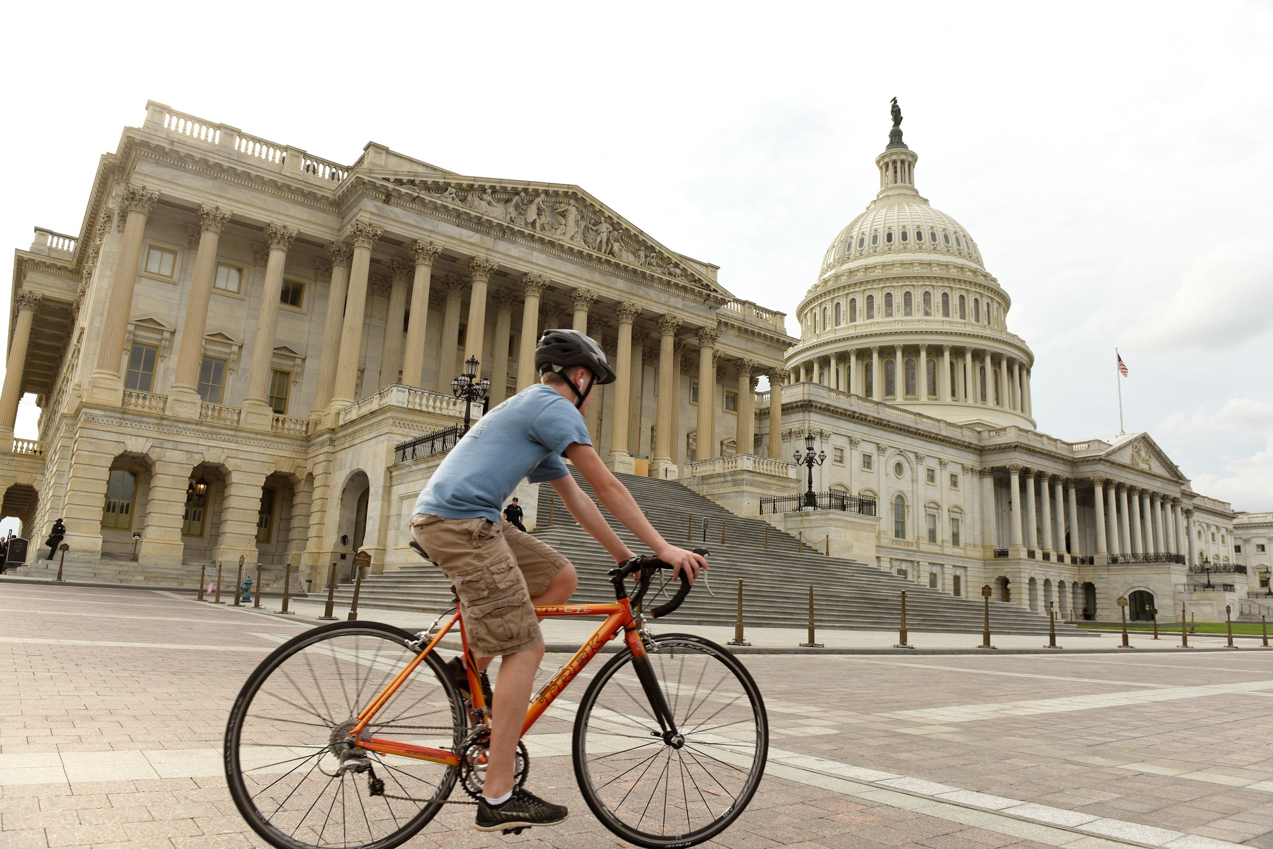 cyclist near United States Capitol