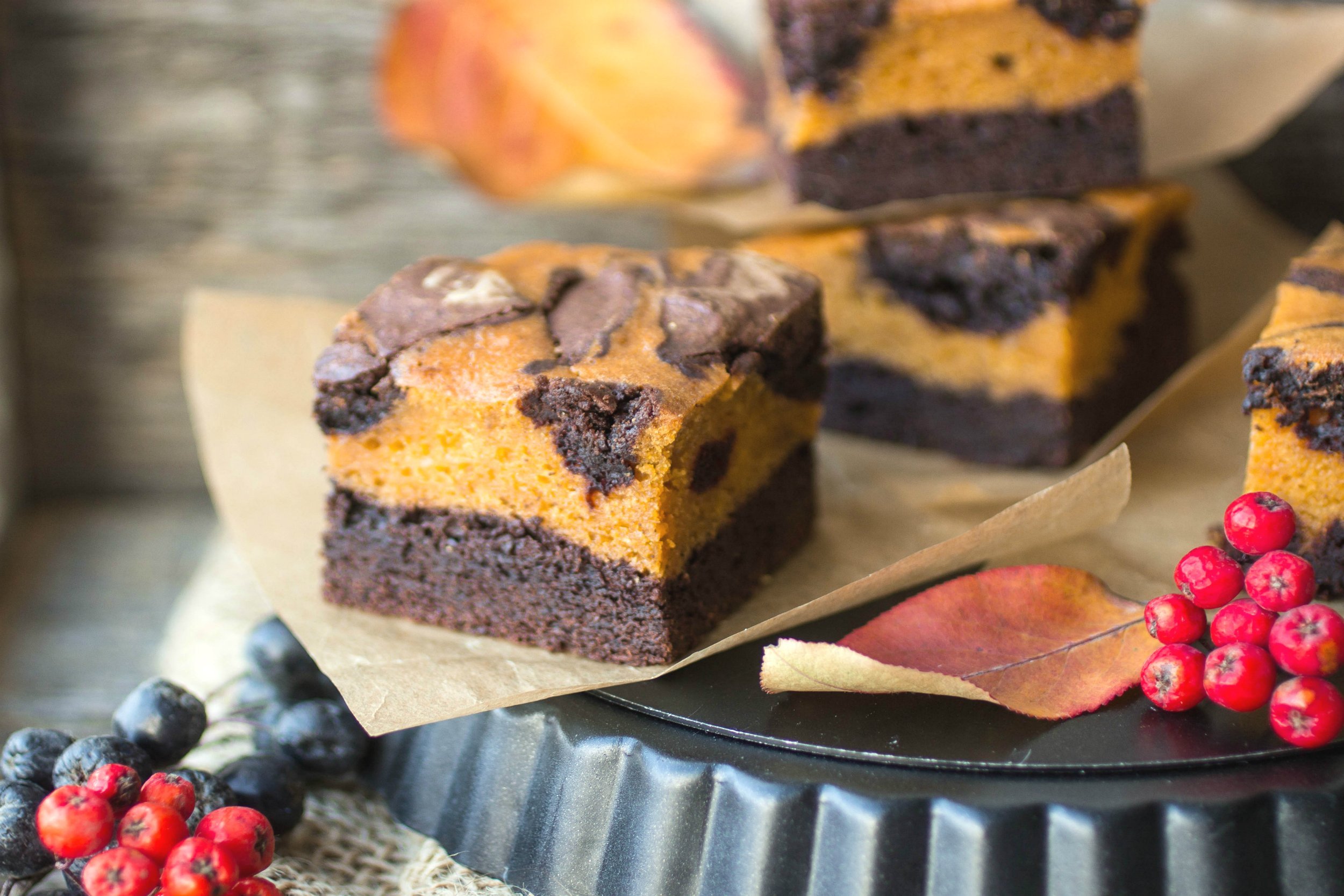 chocolate brownies with pumpkin