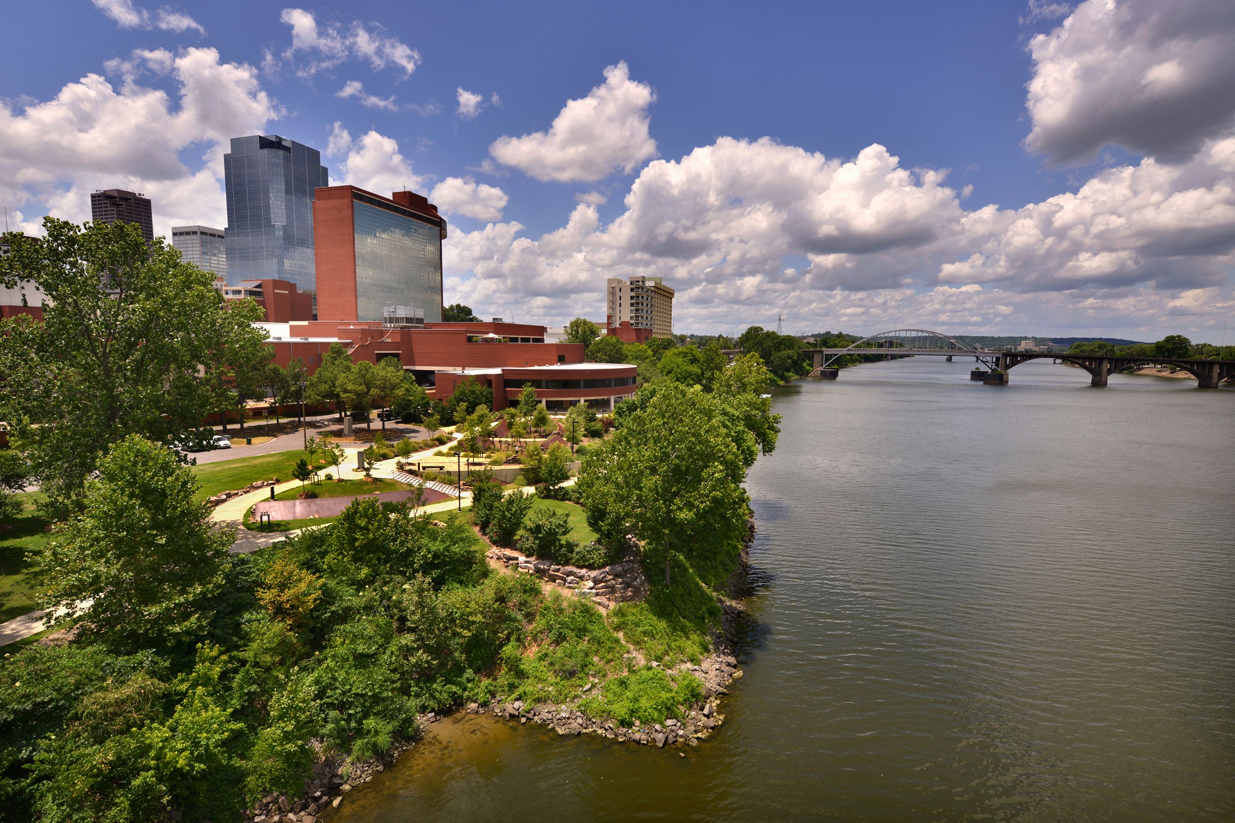 riverfront area of downtown Little Rock, Arkansas