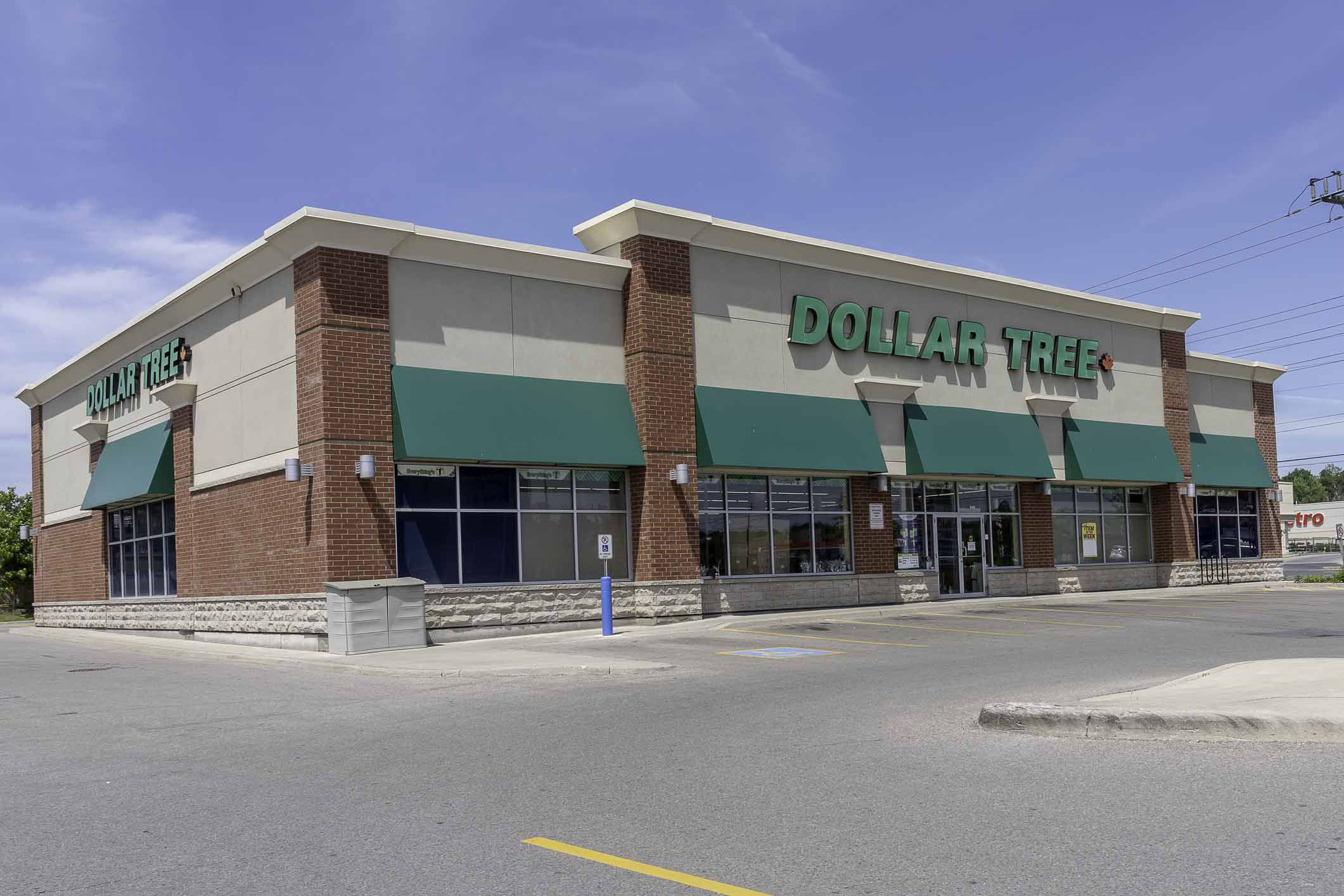 Dollar tree store in Oshawa, Ontario, Canada