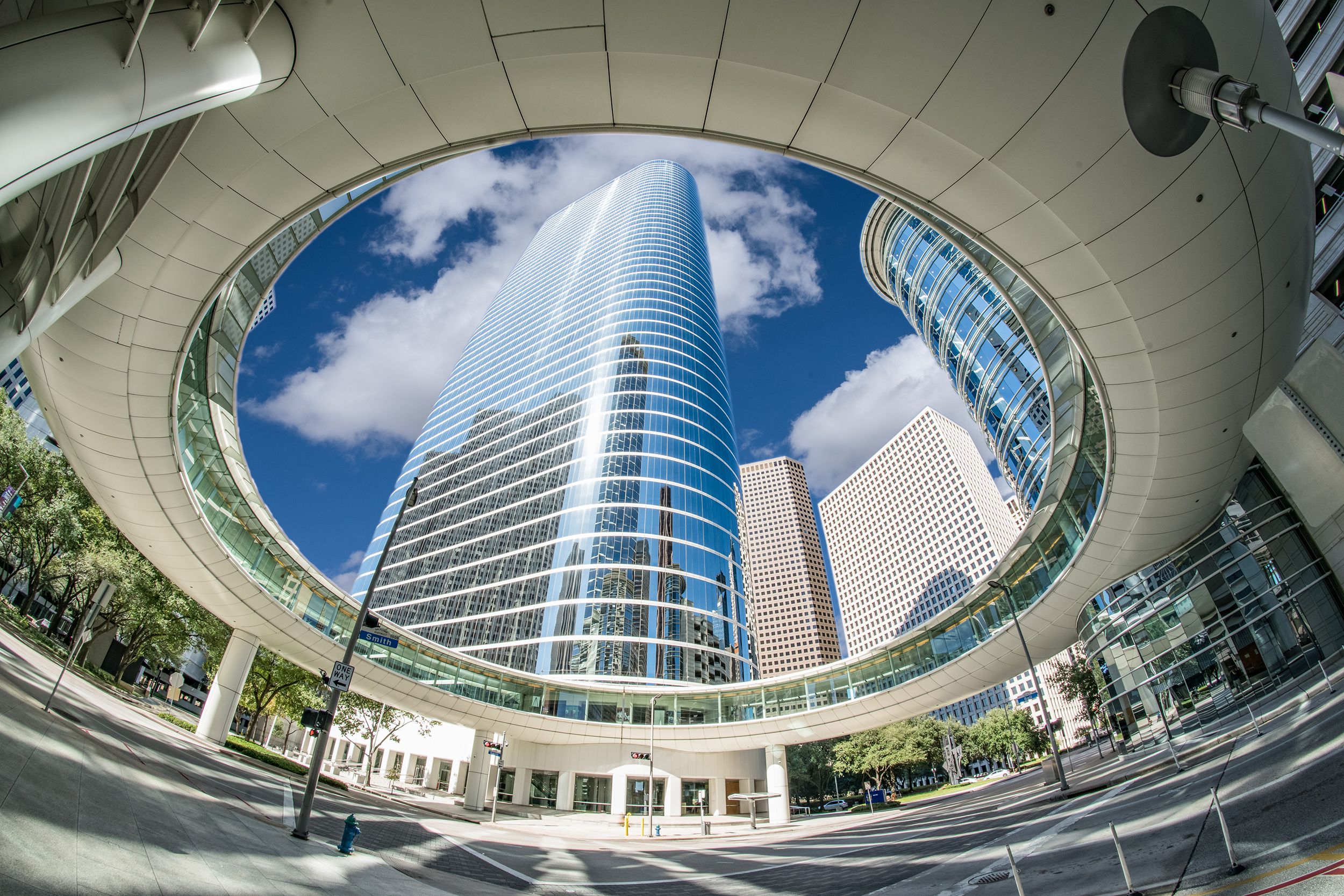 downtown modern sky walk in Houston, Texas