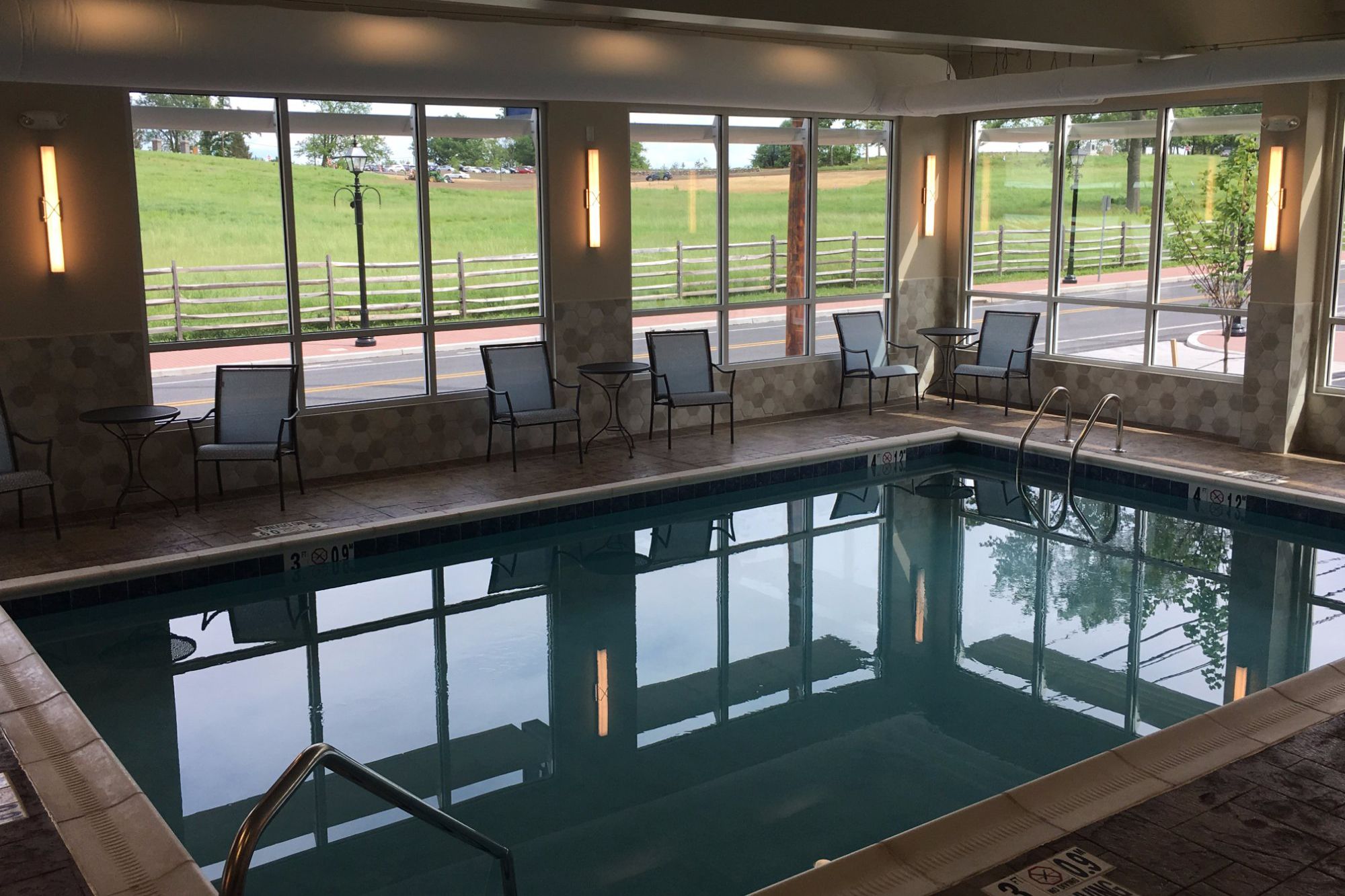 Indoor pool with views overlooking the Gettysburg Battlefield at the Best Western Gettysburg