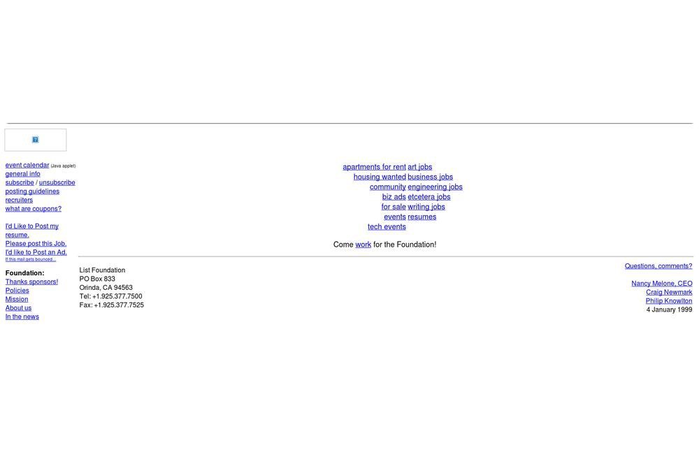 Craigslist Launches in 1999