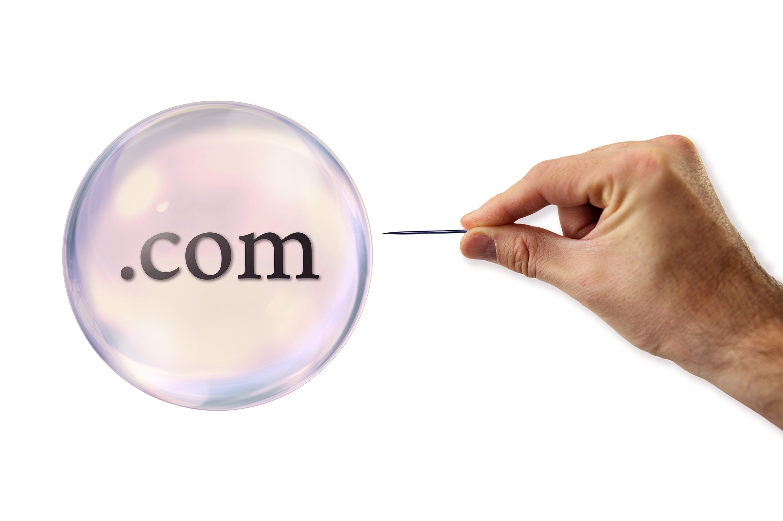 internet.com bubble about to explode by a needle