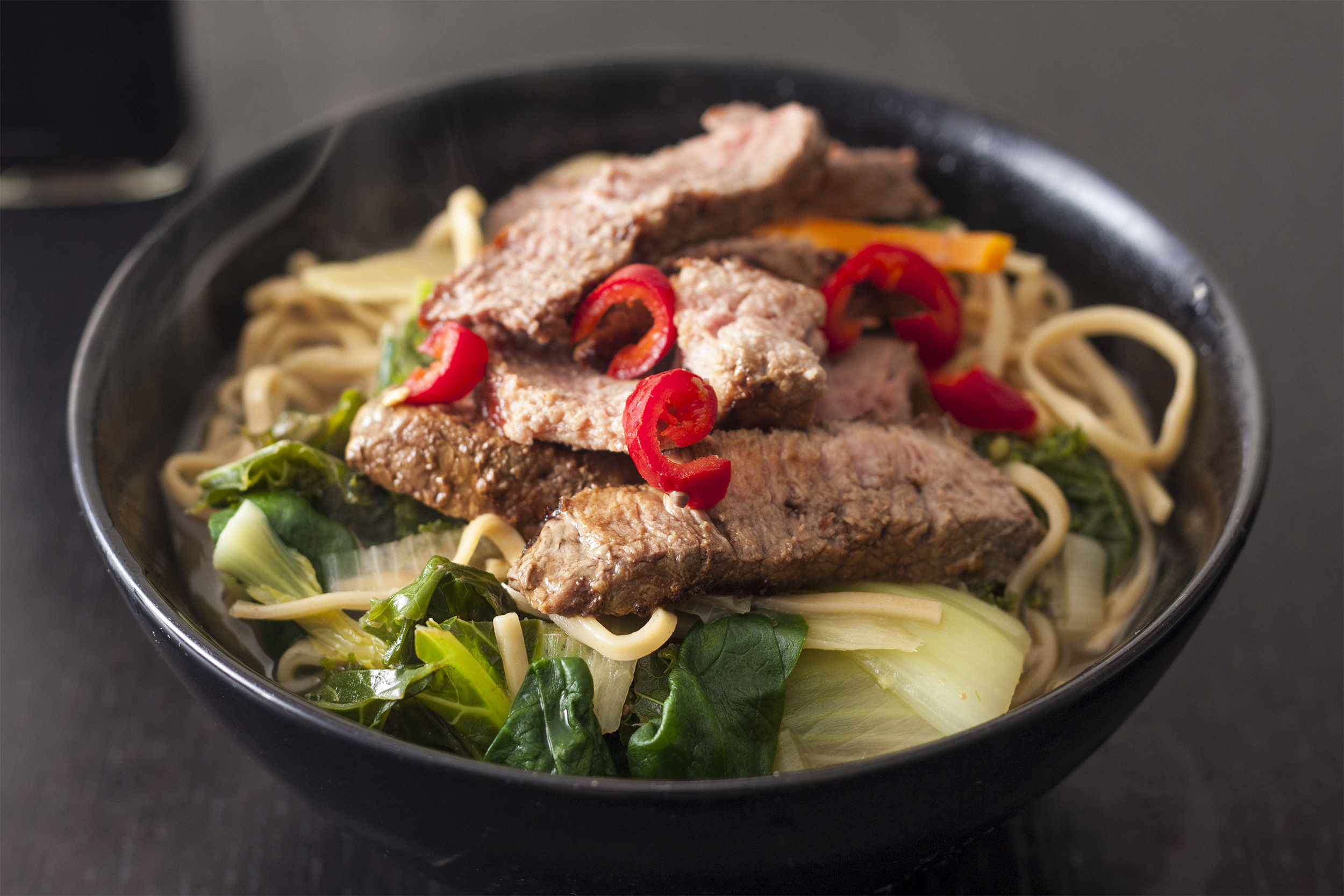 HOISIN GRILLED FLANK STEAK WITH NOODLE SALAD