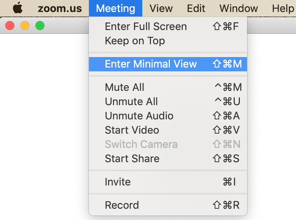 minimal view zoom