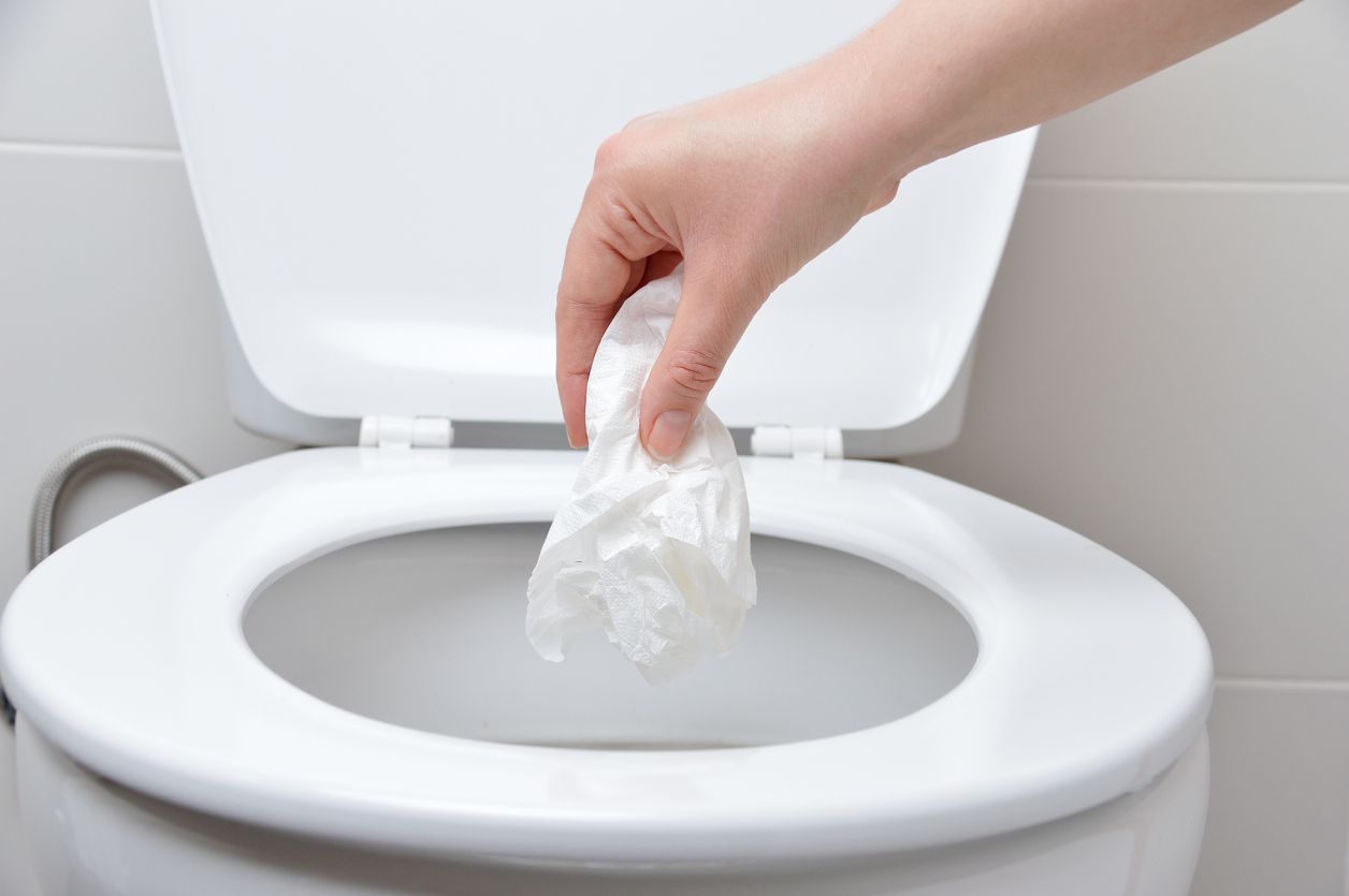 toilet paper wad