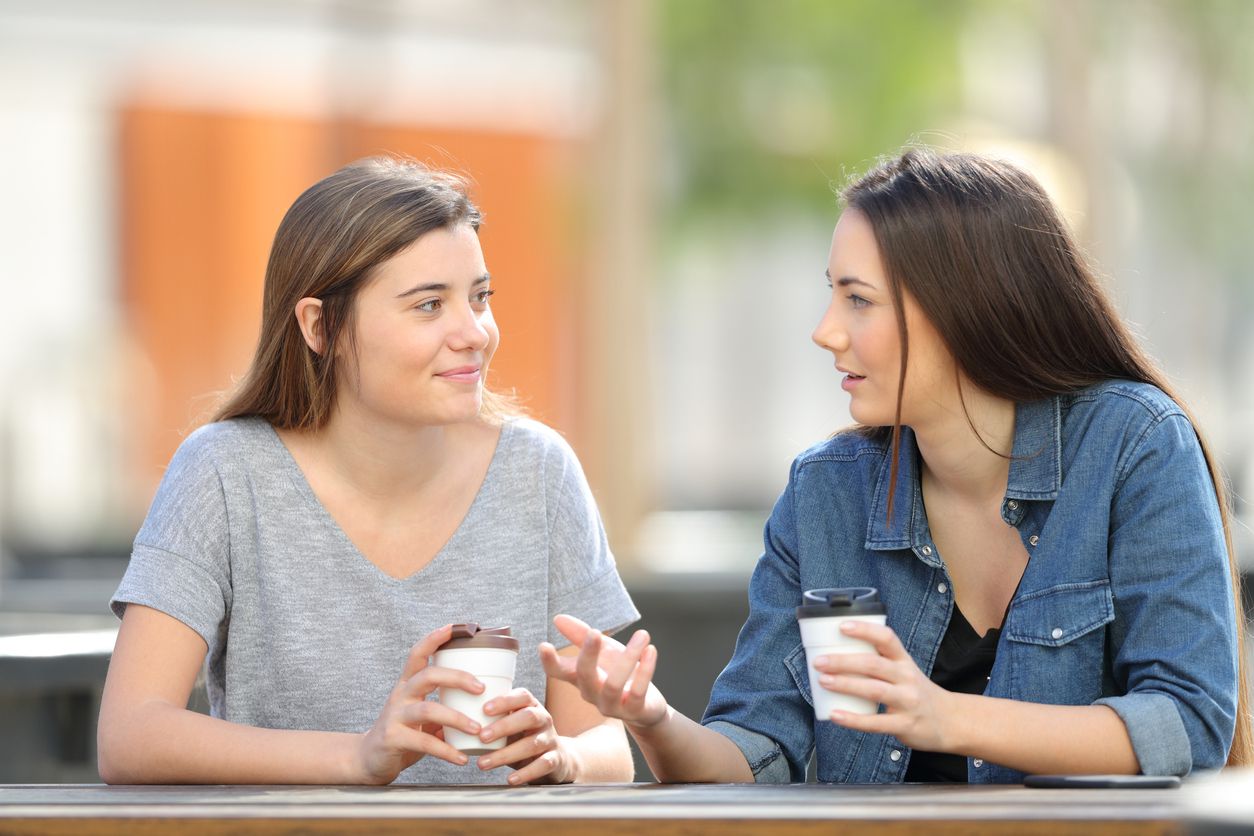 Two friends talking