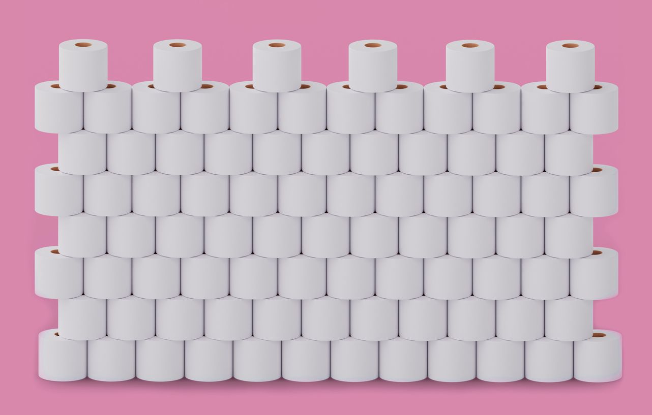 stack of toilet paper