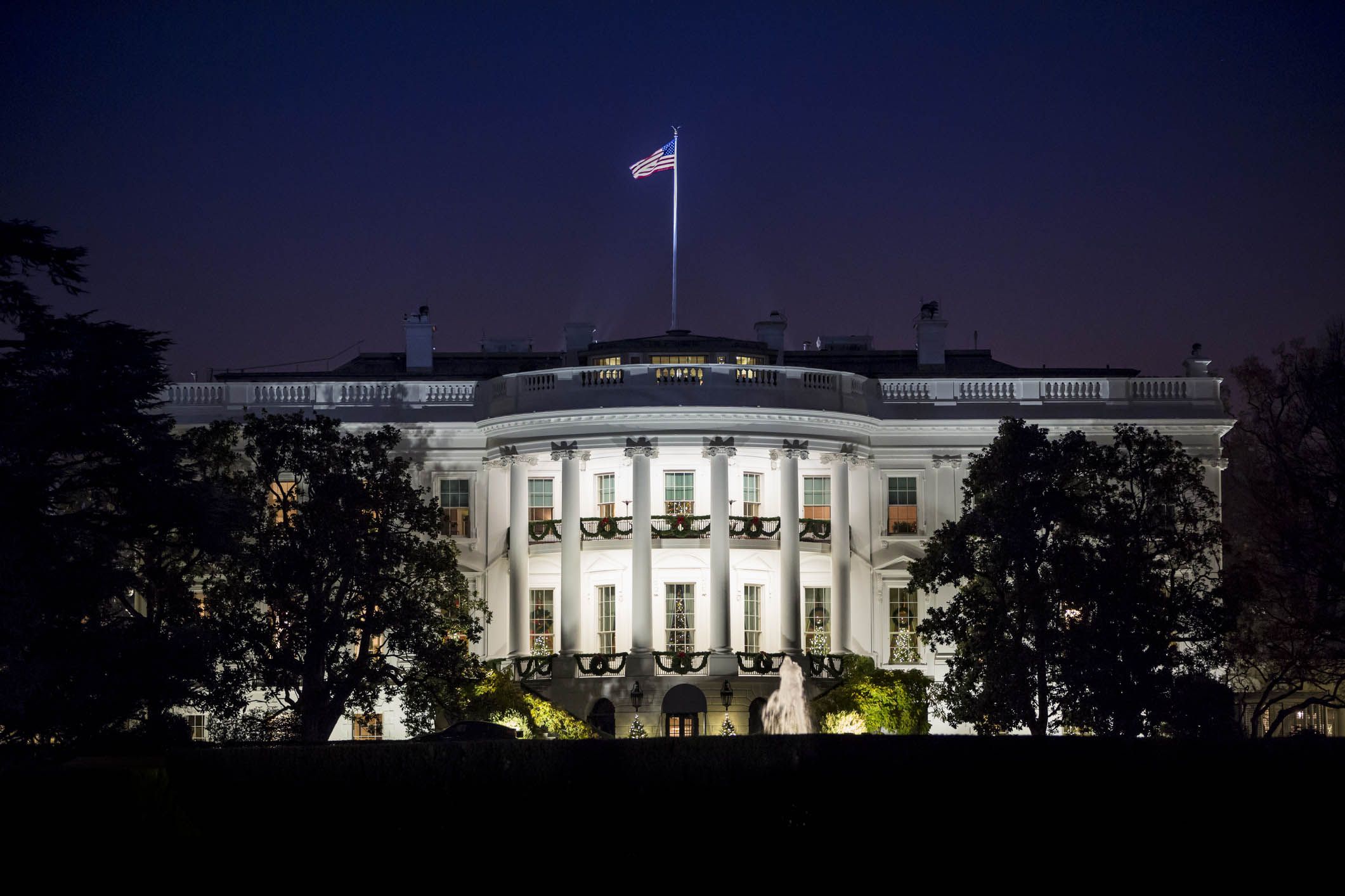 A Night image of The White House