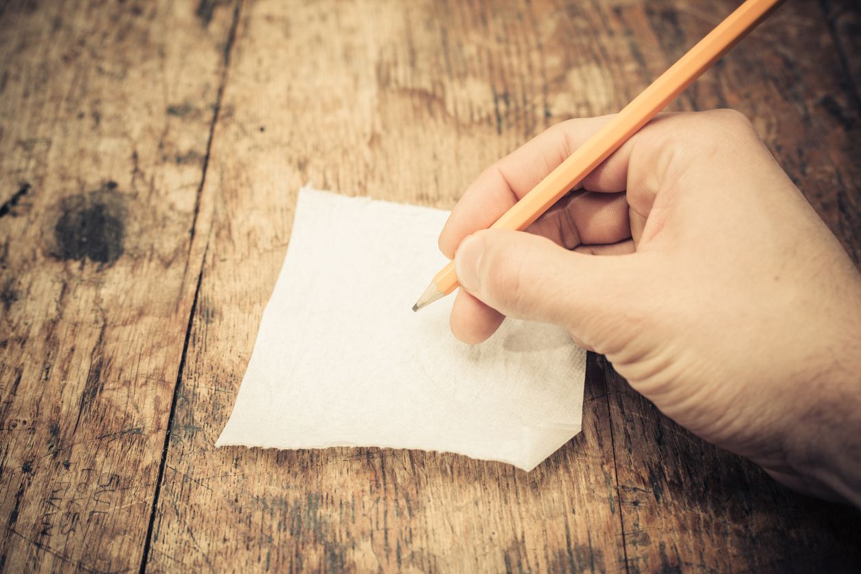 writing on toilet paper