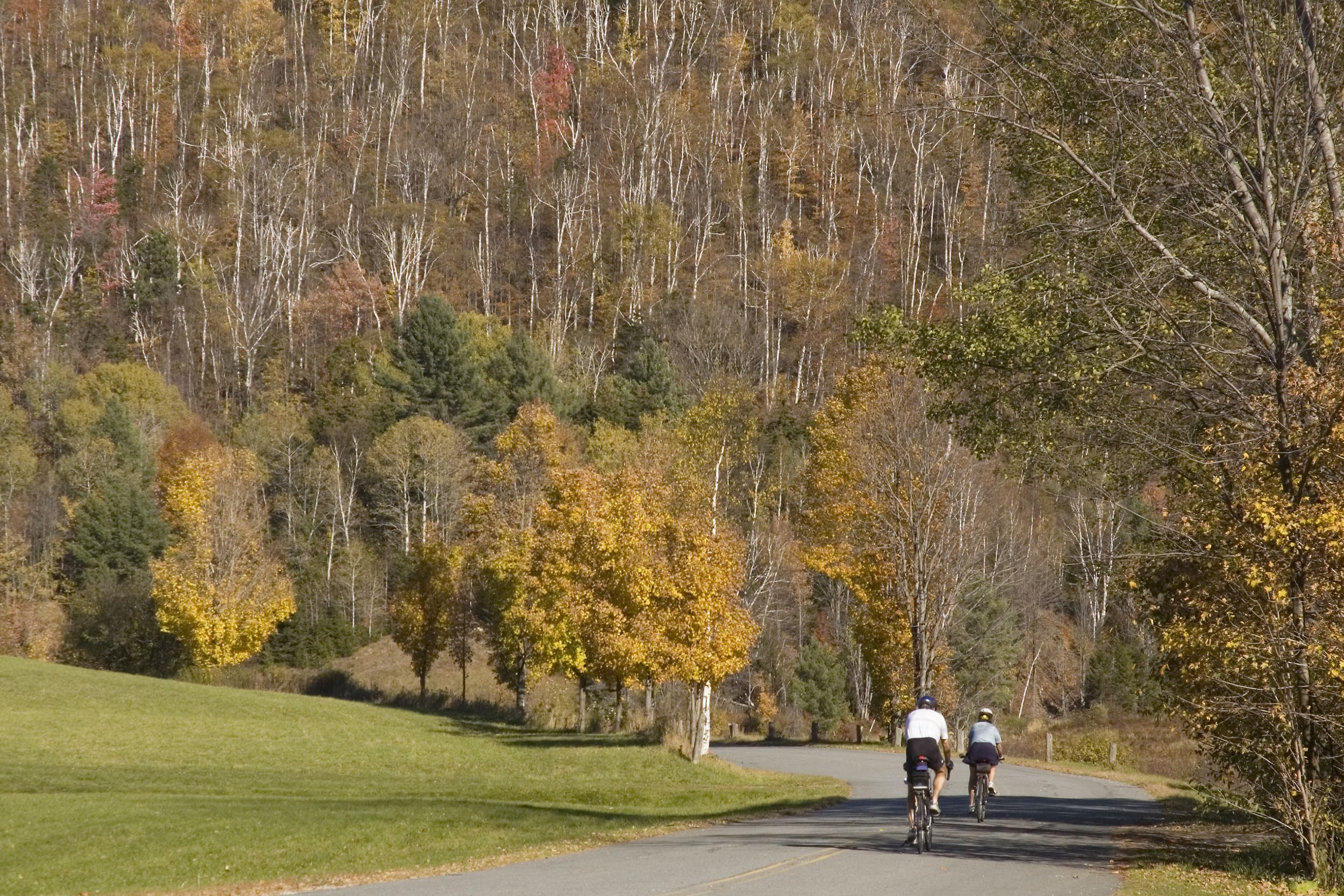 two people biking, Vermont