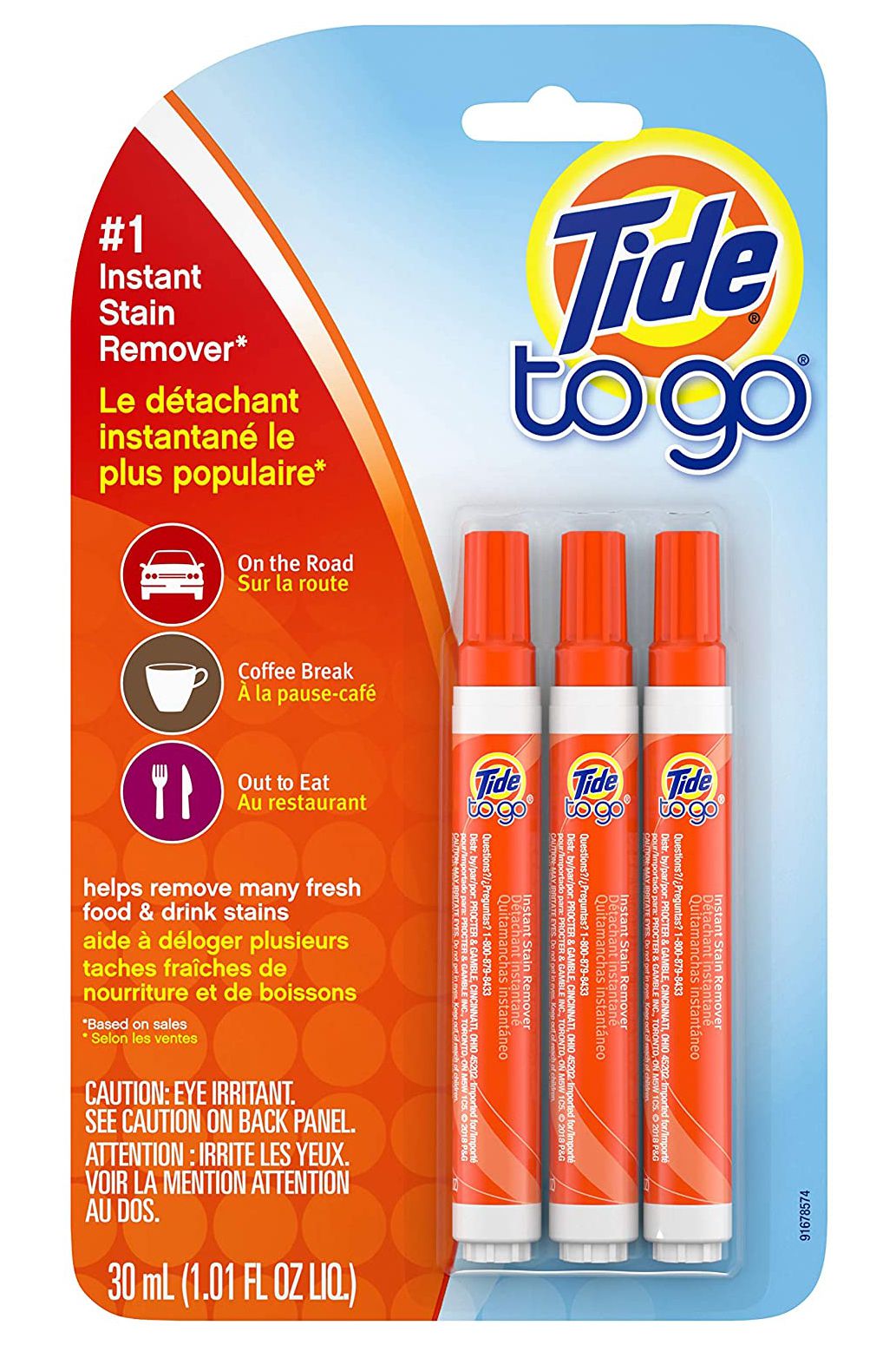Tide To Go Instant Stain Remover, 3 Count