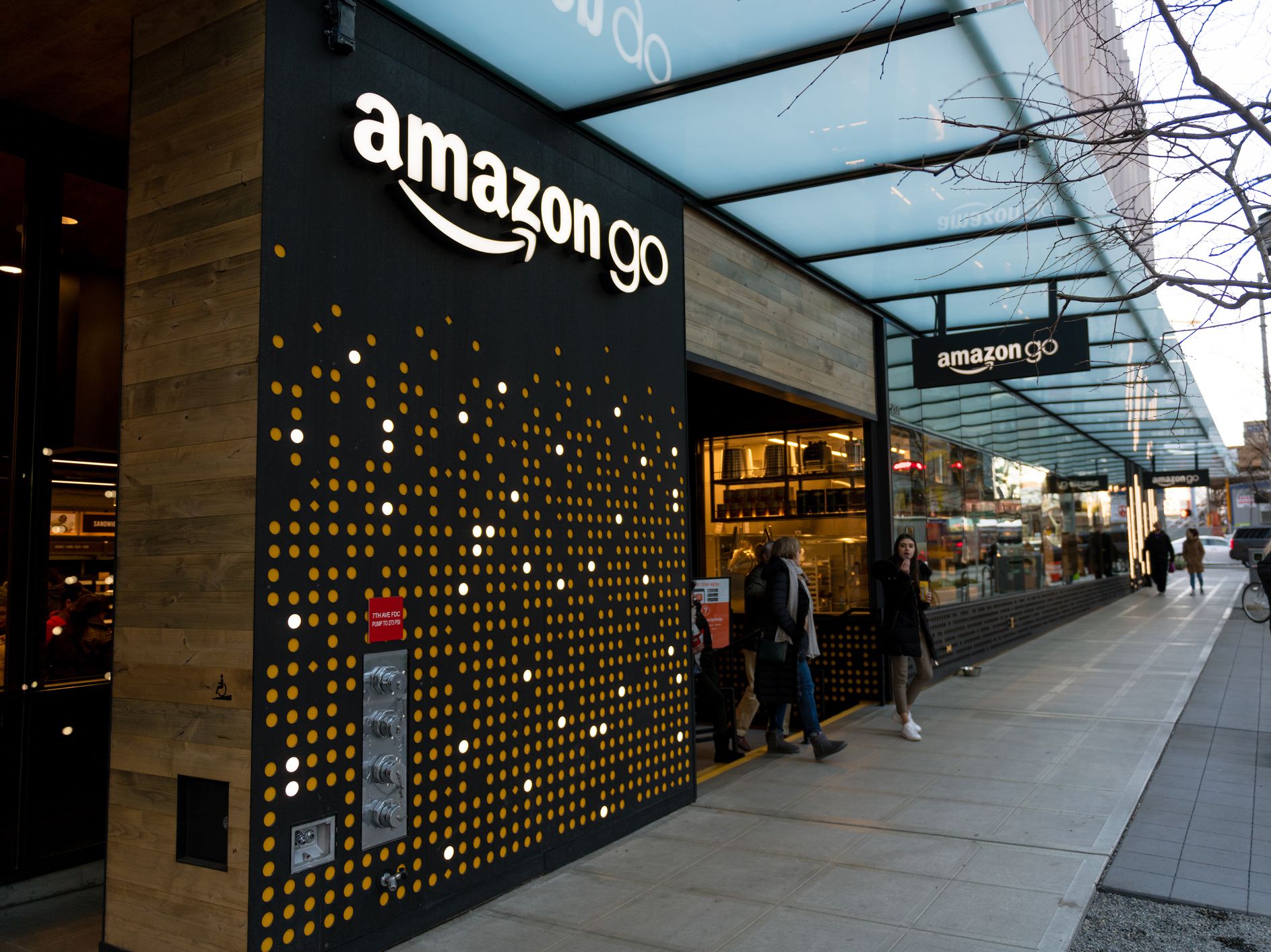 Seattle, USA-Mar 1, 2019: The original Amazon Go Store in in downtown late in the day.