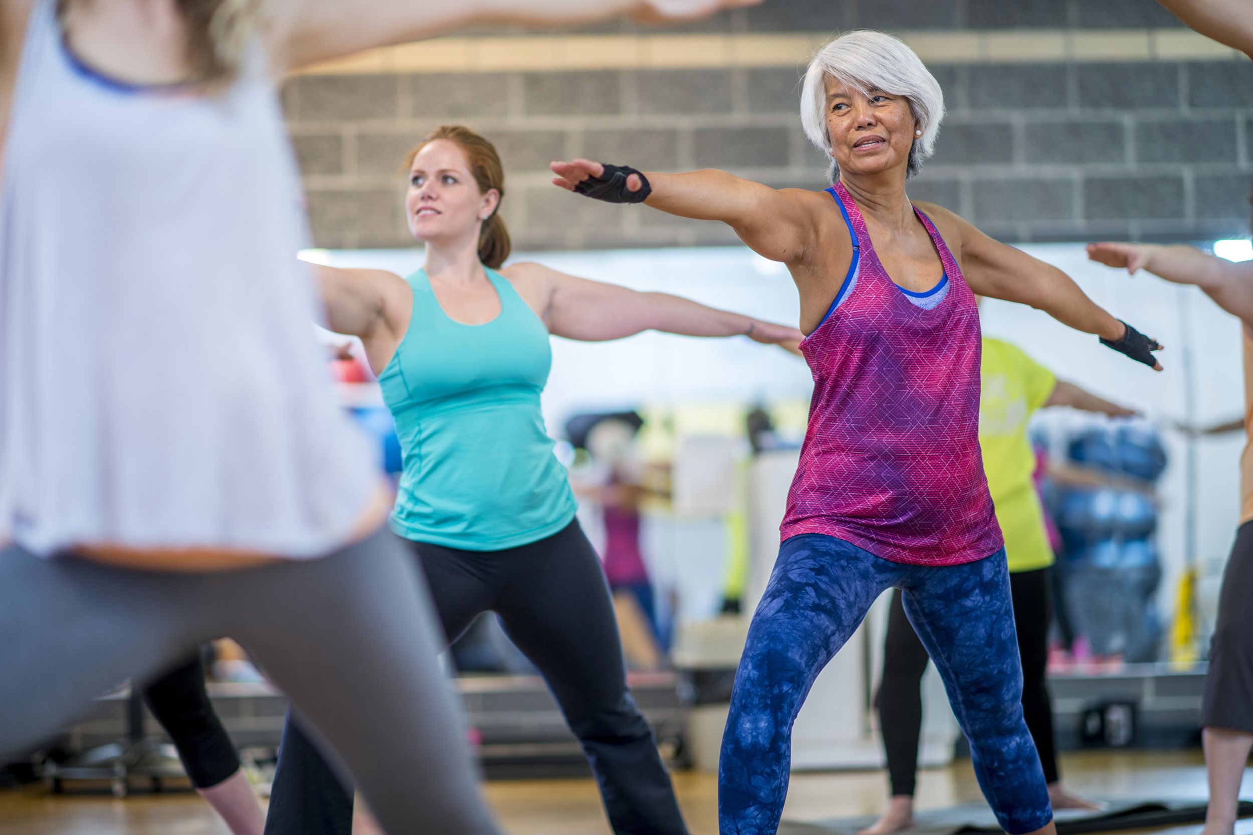 Indoor yoga class