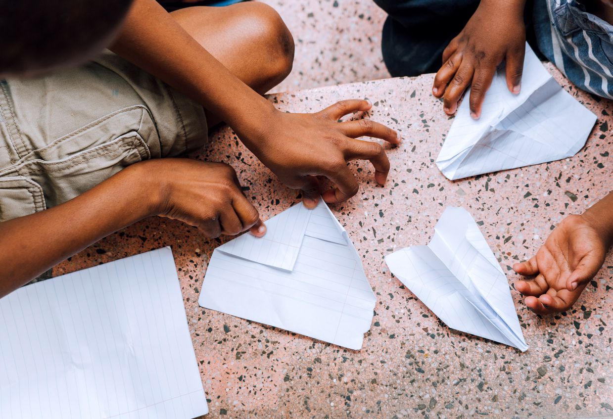 making paper airplane