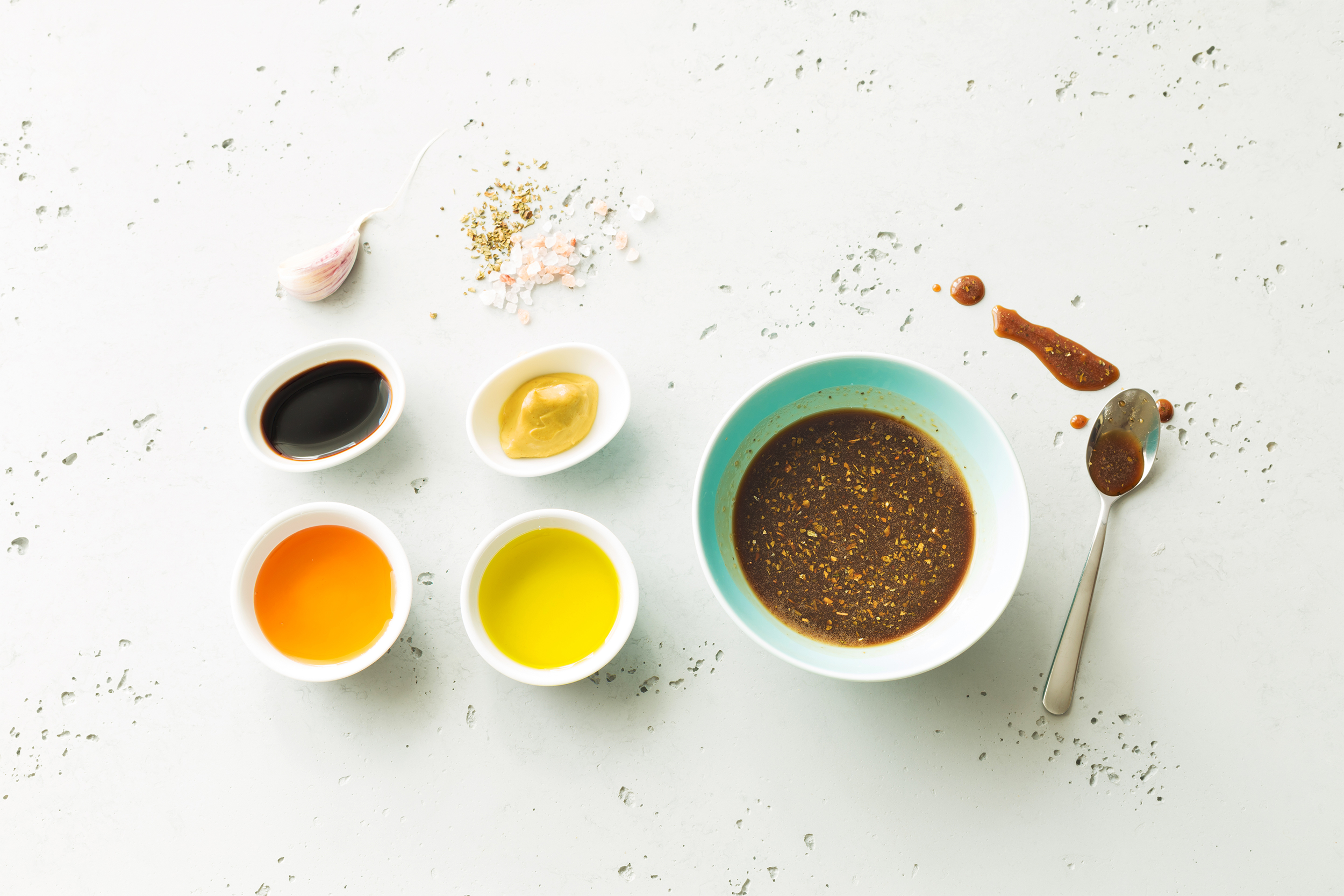 ingredients to make a basic salad dressing