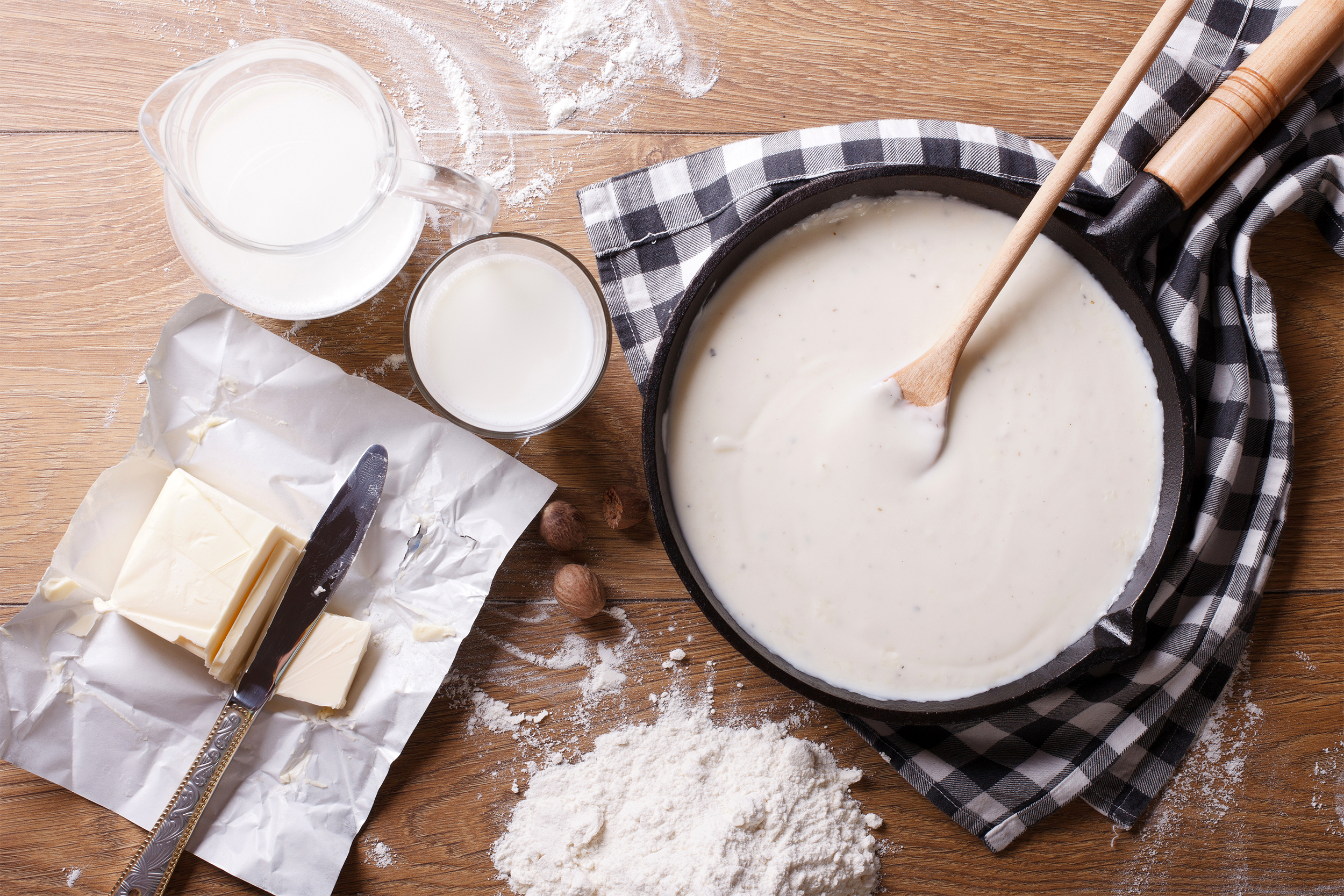 ingredients for a bechamel sauce