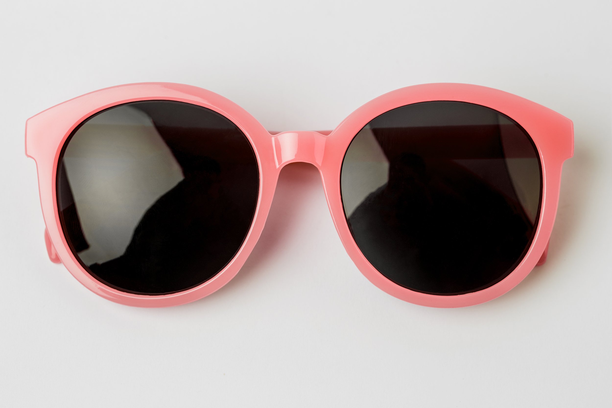 salmon colored glasses
