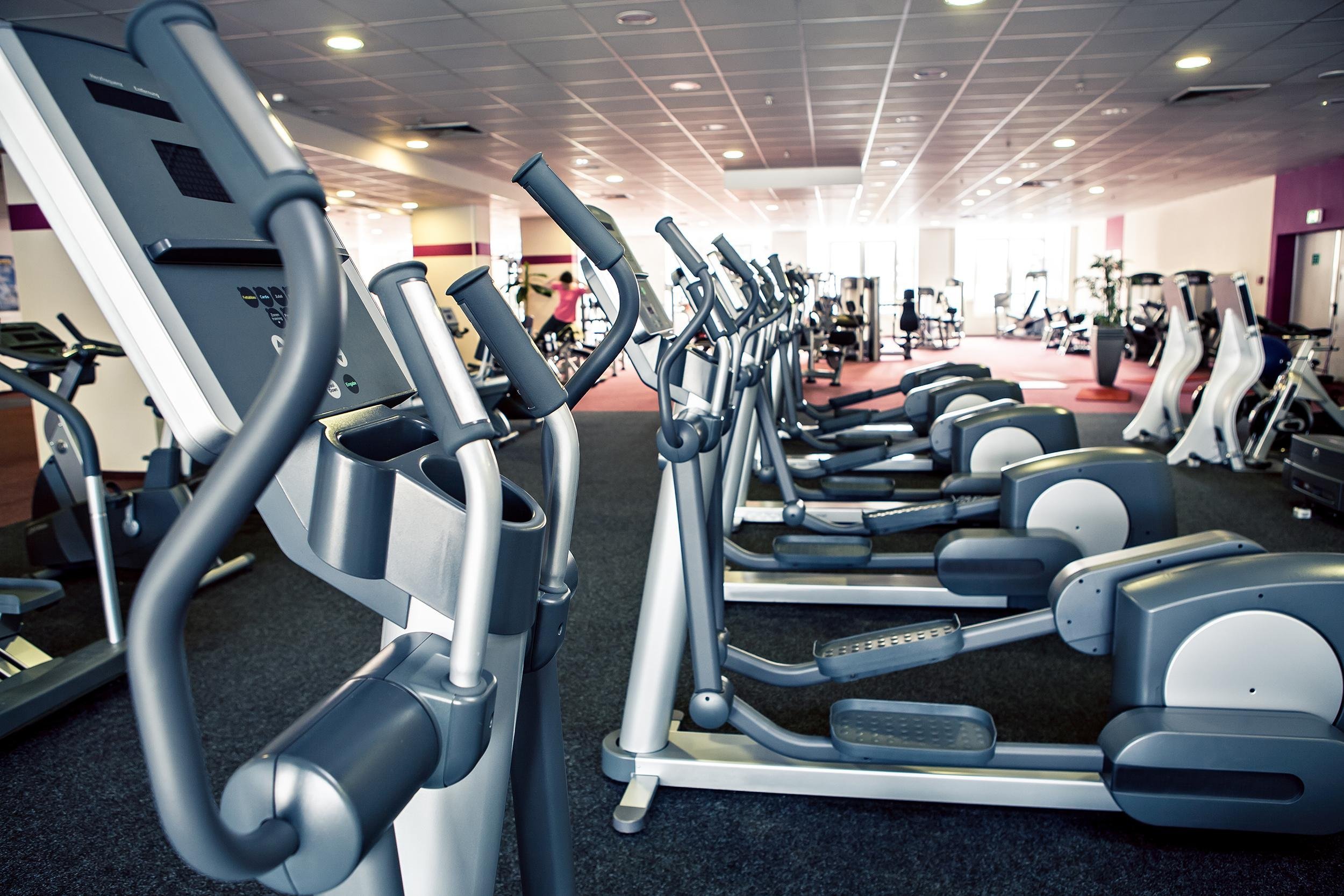 equipment and machines at the gym room