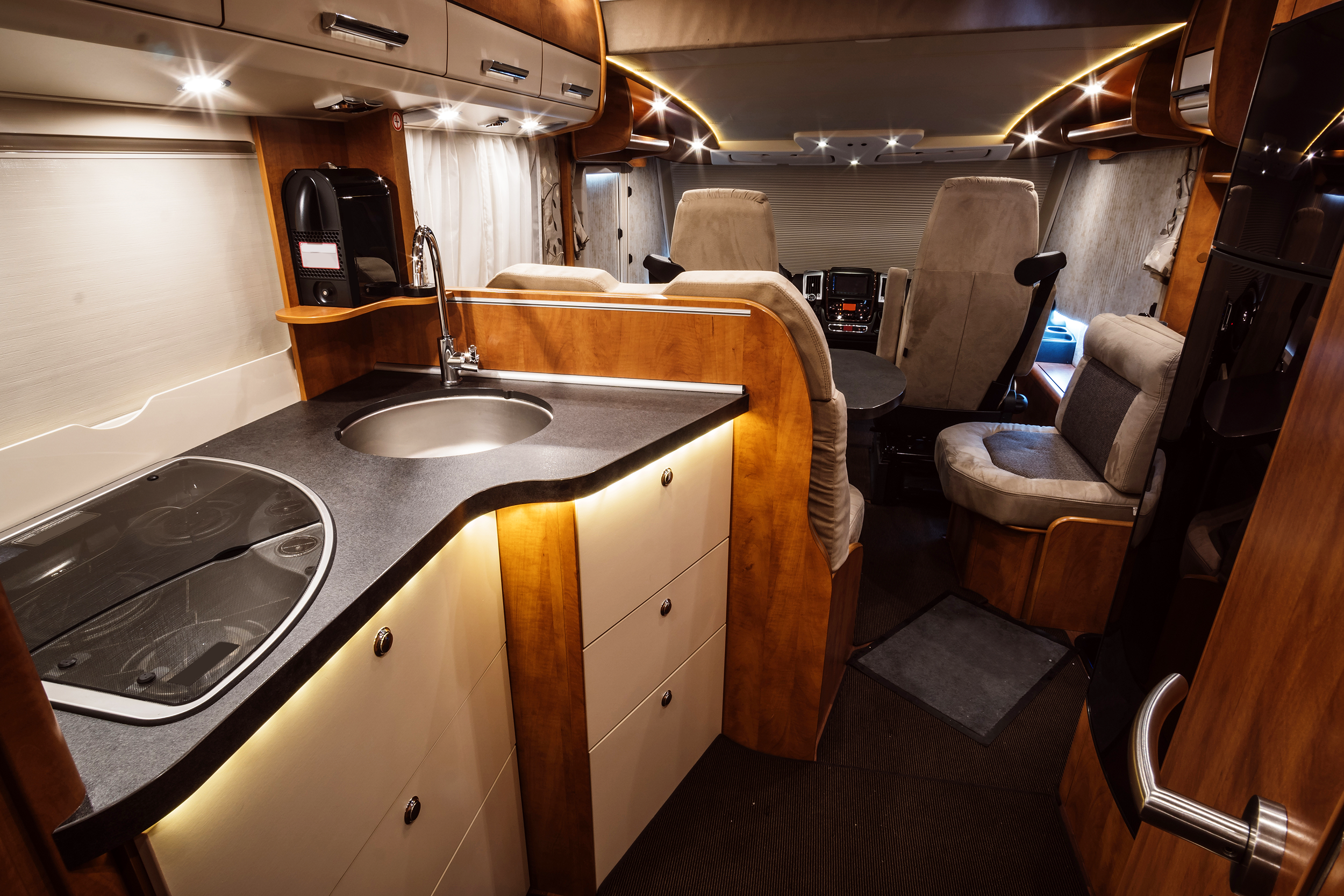 Clean interior of a new RV